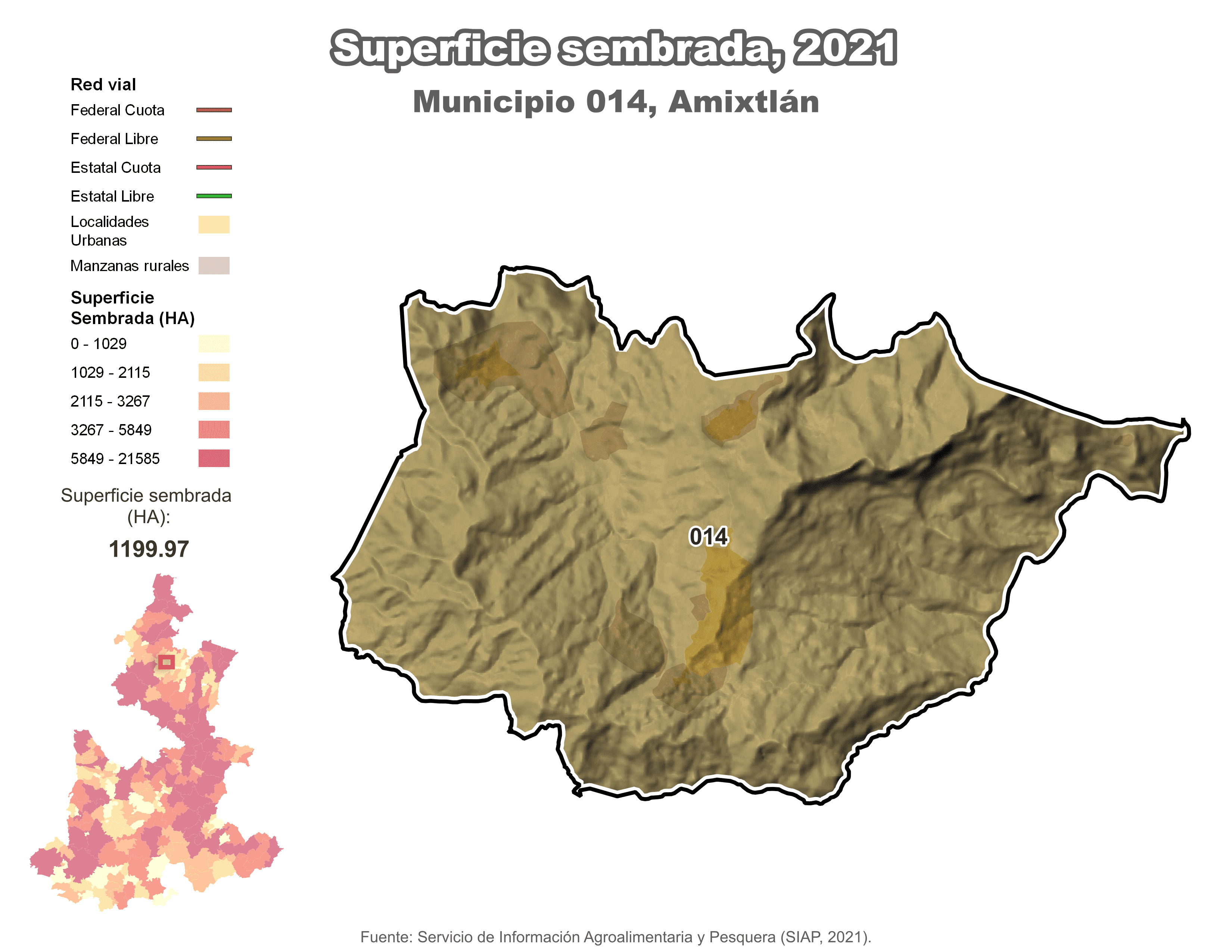 Biblioteca de Mapas - Superficie sembrada municipio de Amixtlán