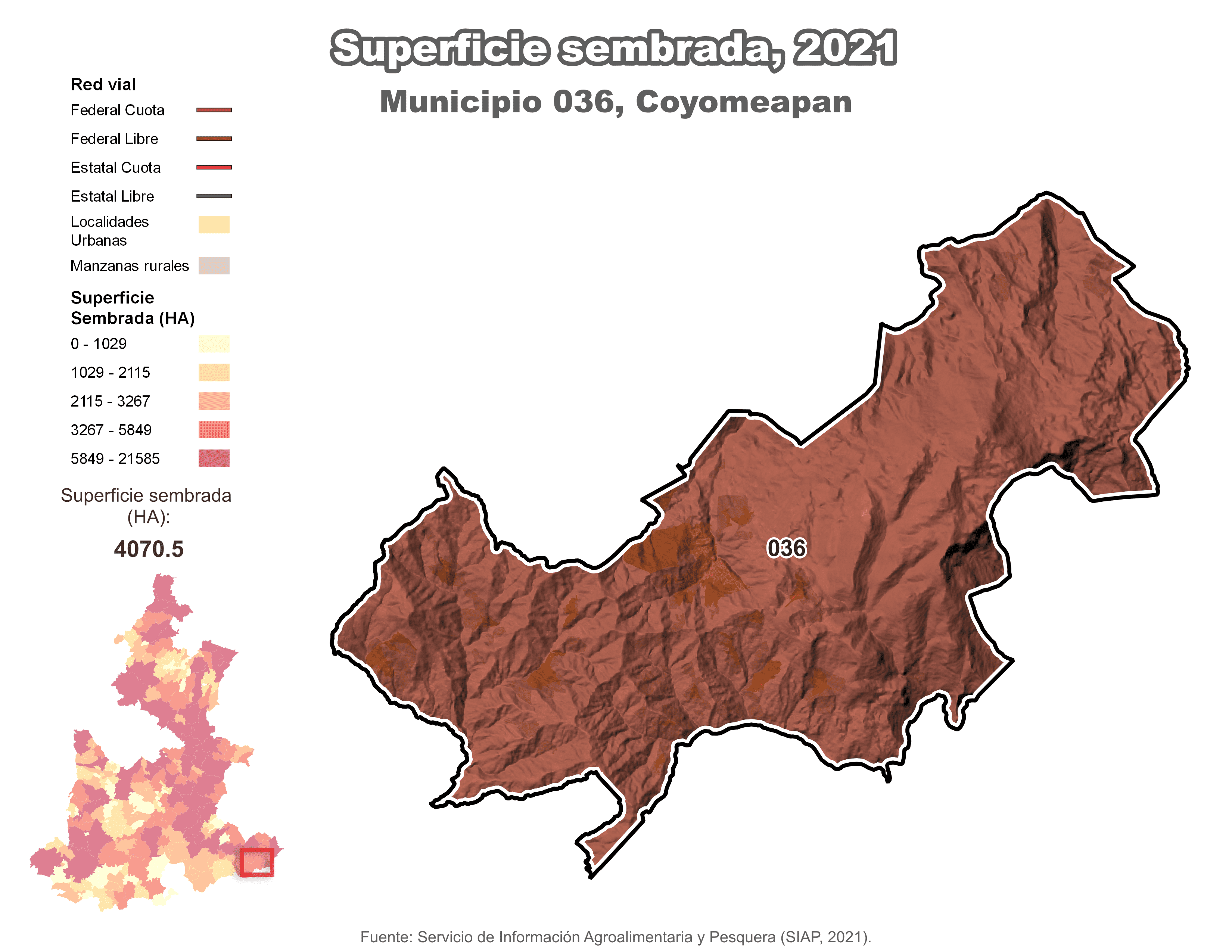 Biblioteca de Mapas - Superficie sembrada municipio de Coyomeapan