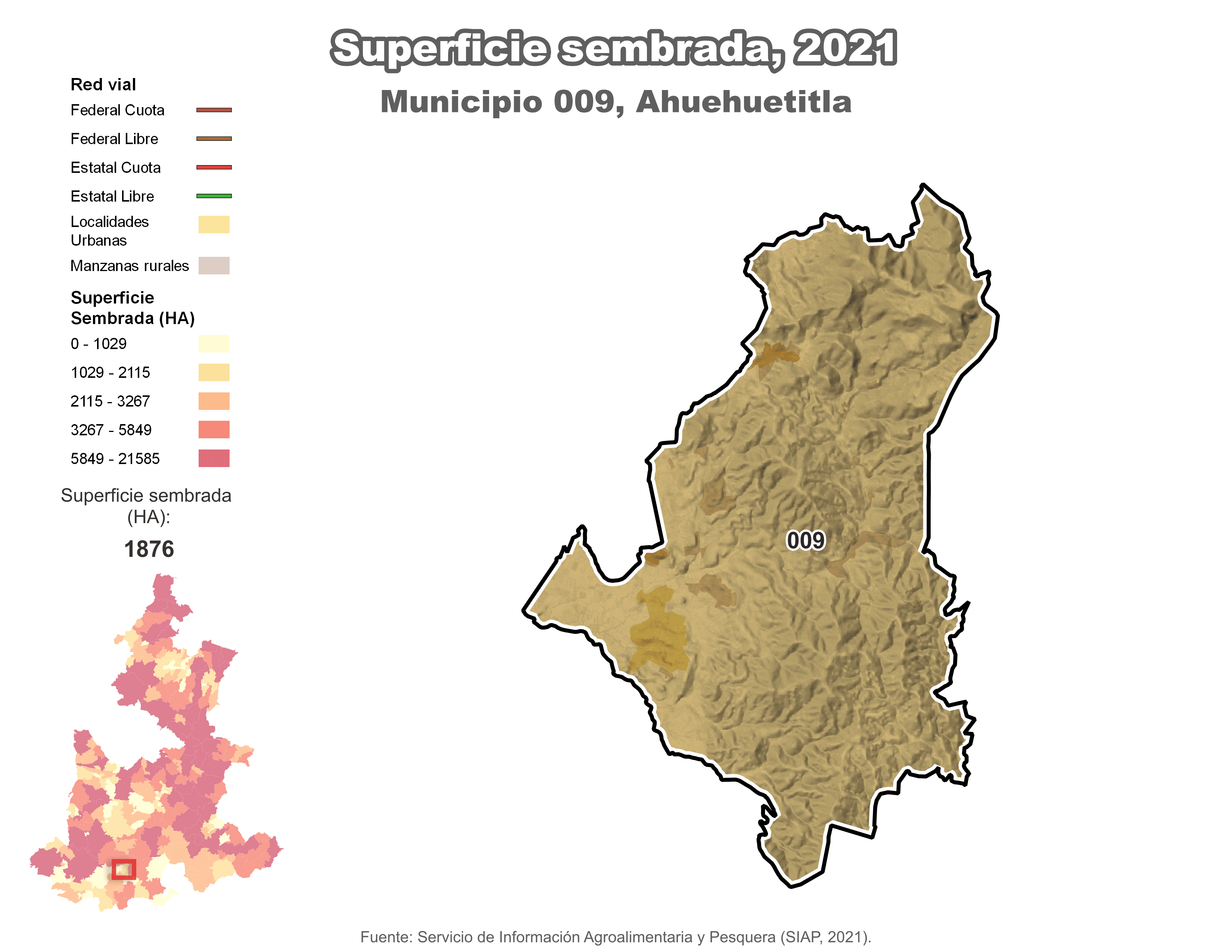 Biblioteca de Mapas - Superficie sembrada municipio de Ahuehuetitla