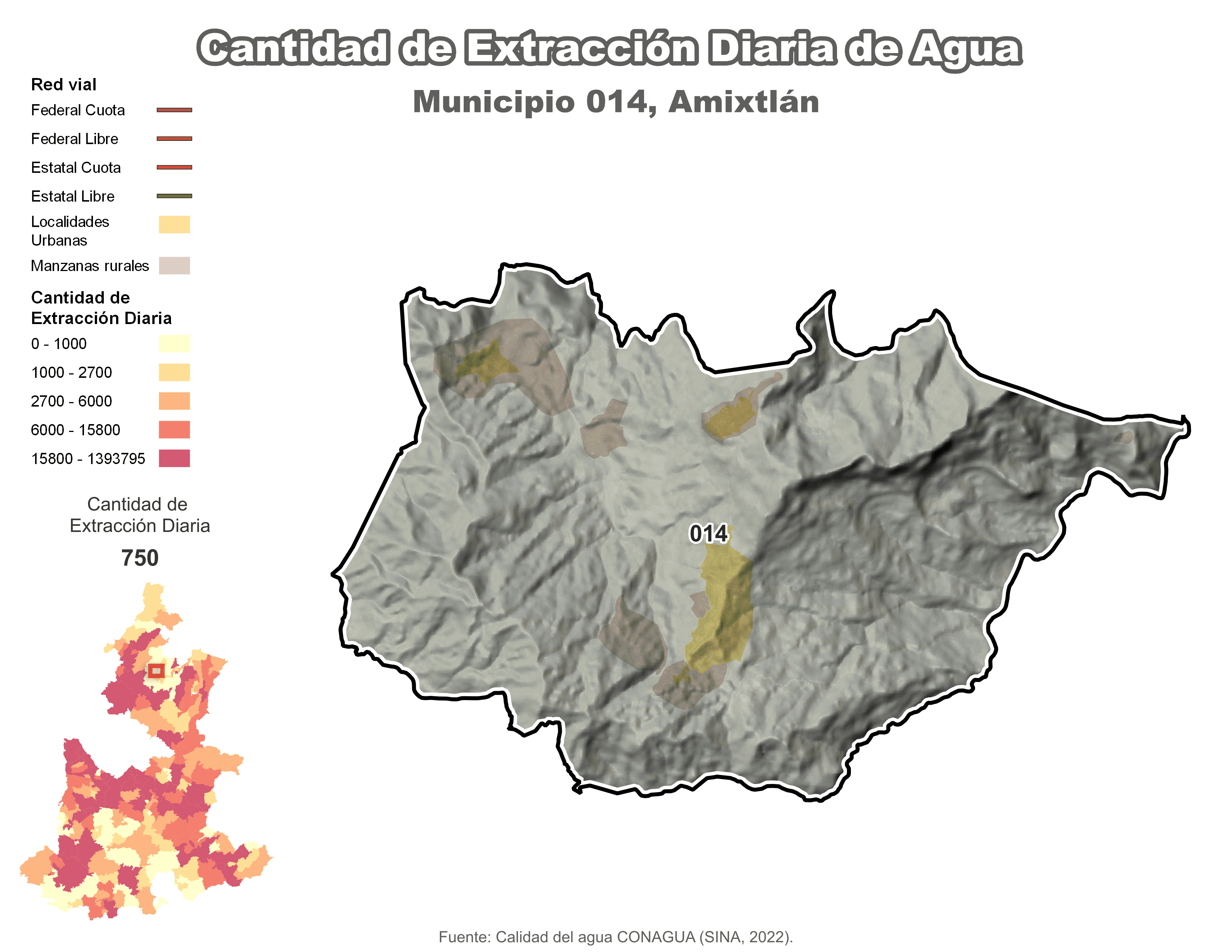 Biblioteca de Mapas - Extracción de agua en municipio de Amixtlán