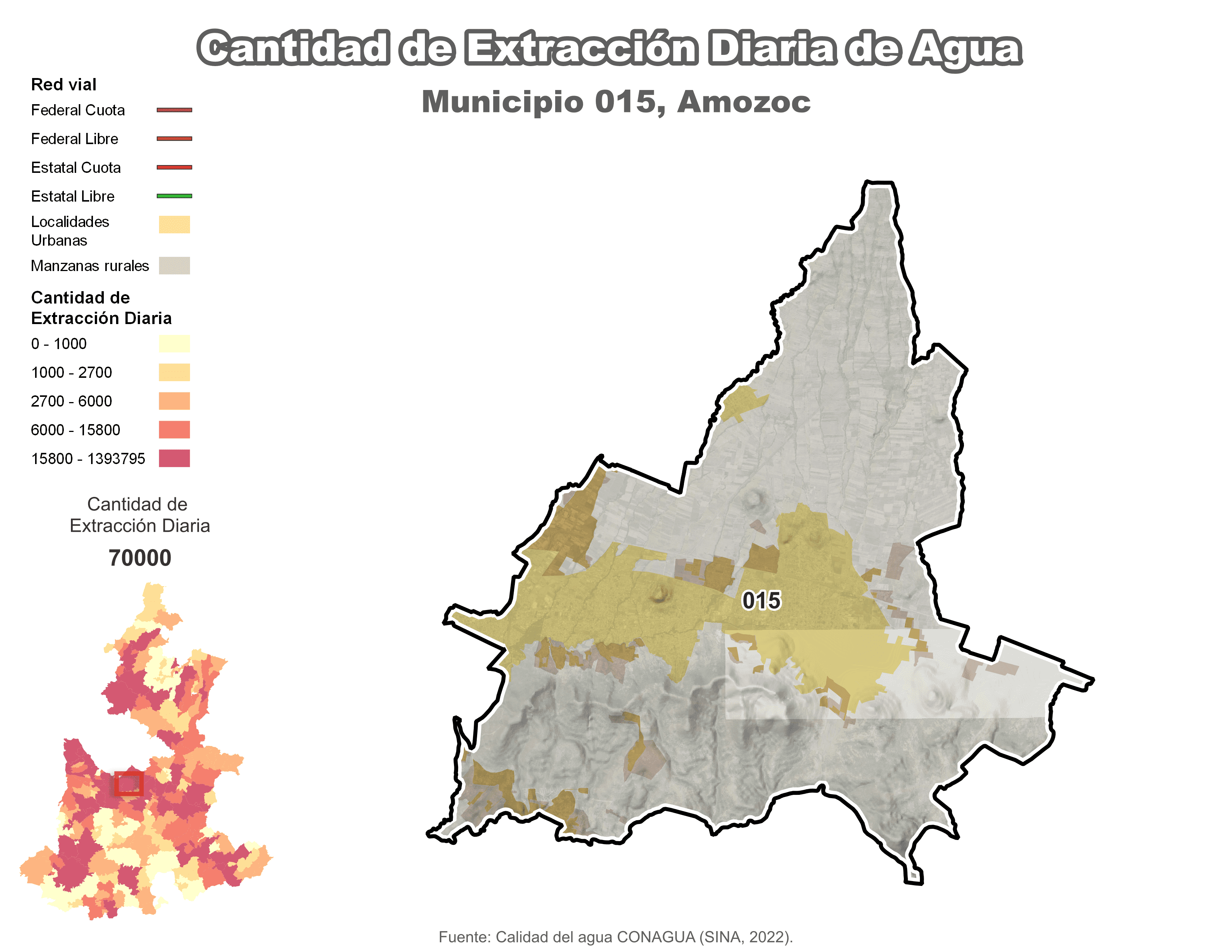 Biblioteca de Mapas - Extracción de agua en municipio de Amozoc