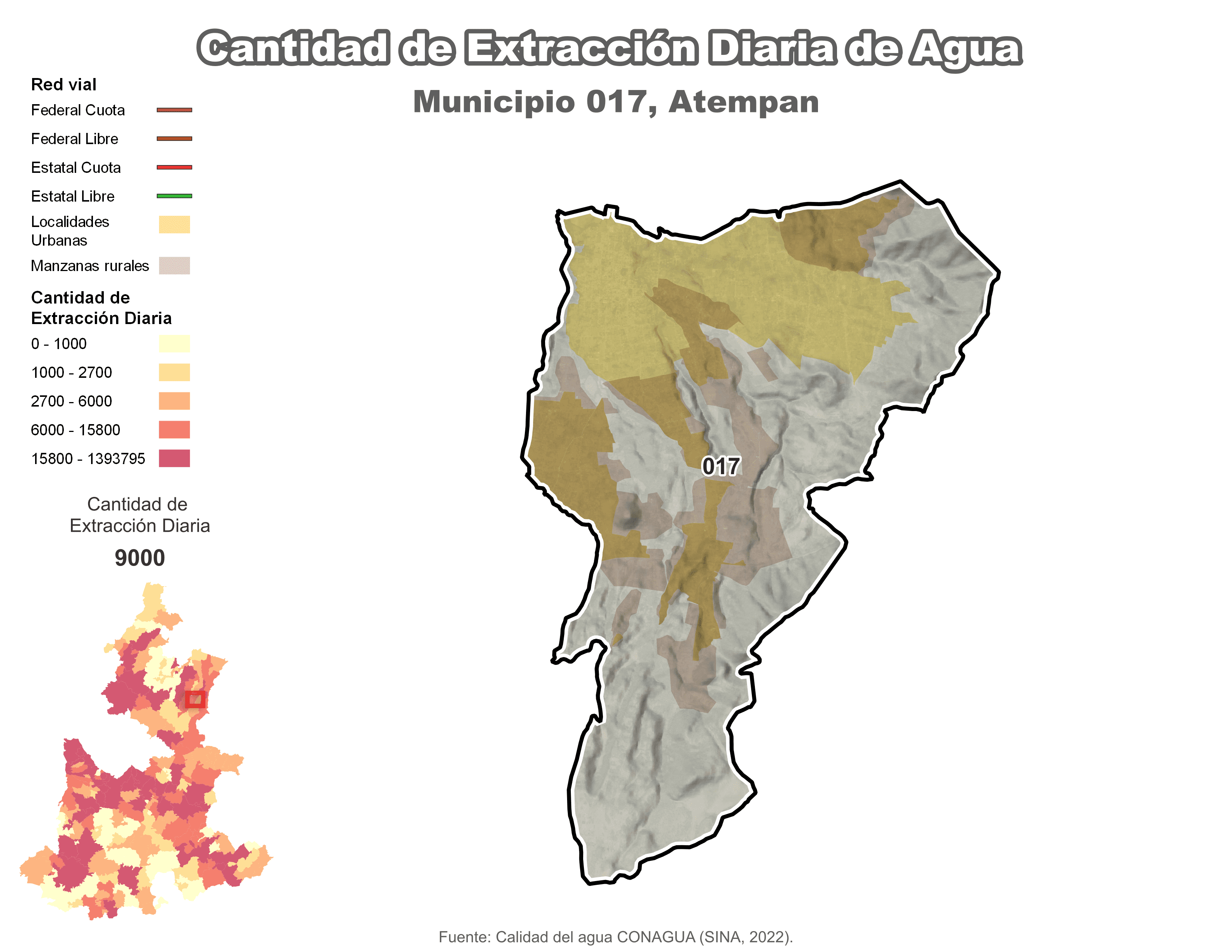 Biblioteca de Mapas - Extracción de agua en municipio de Atempan