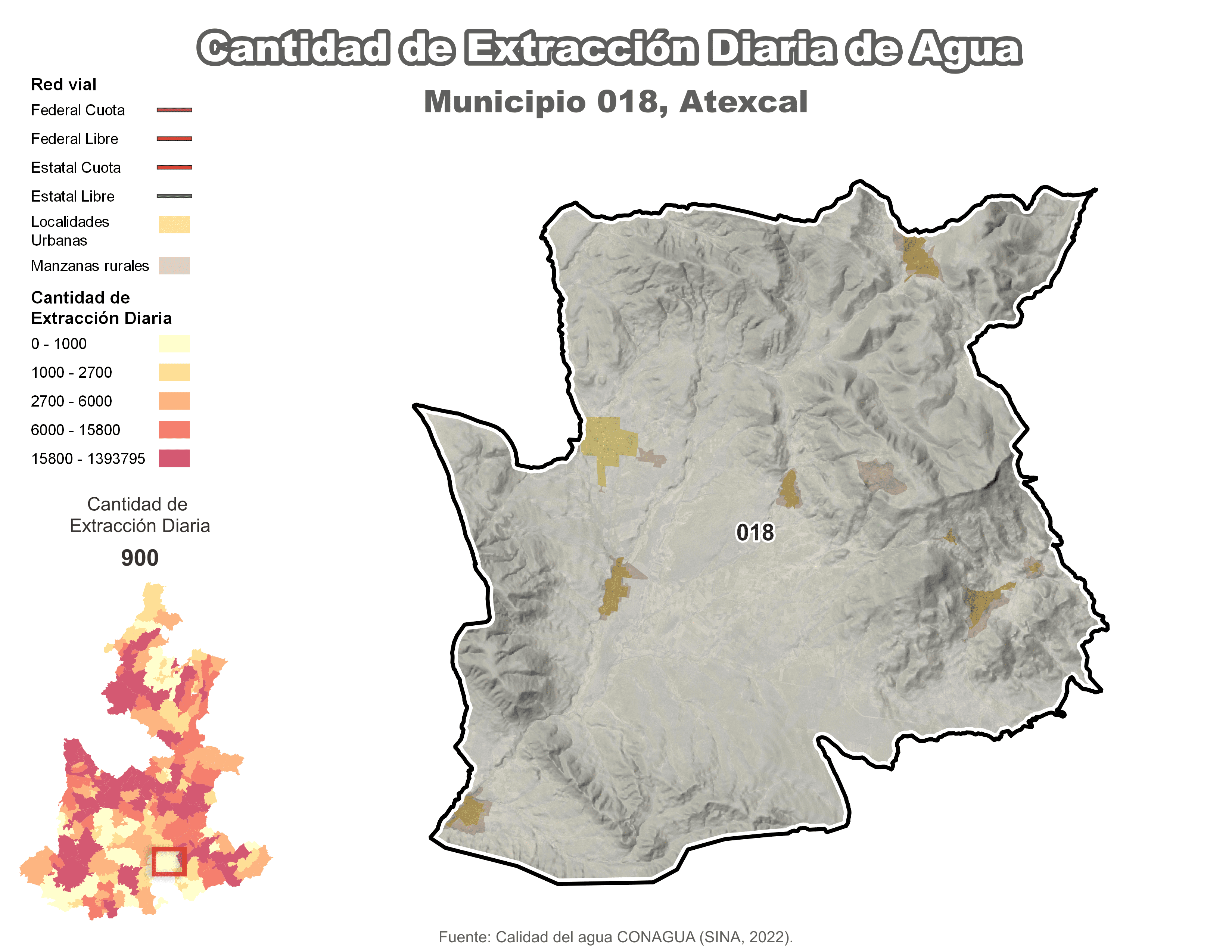 Biblioteca de Mapas - Extracción de agua en municipio de Atexcal