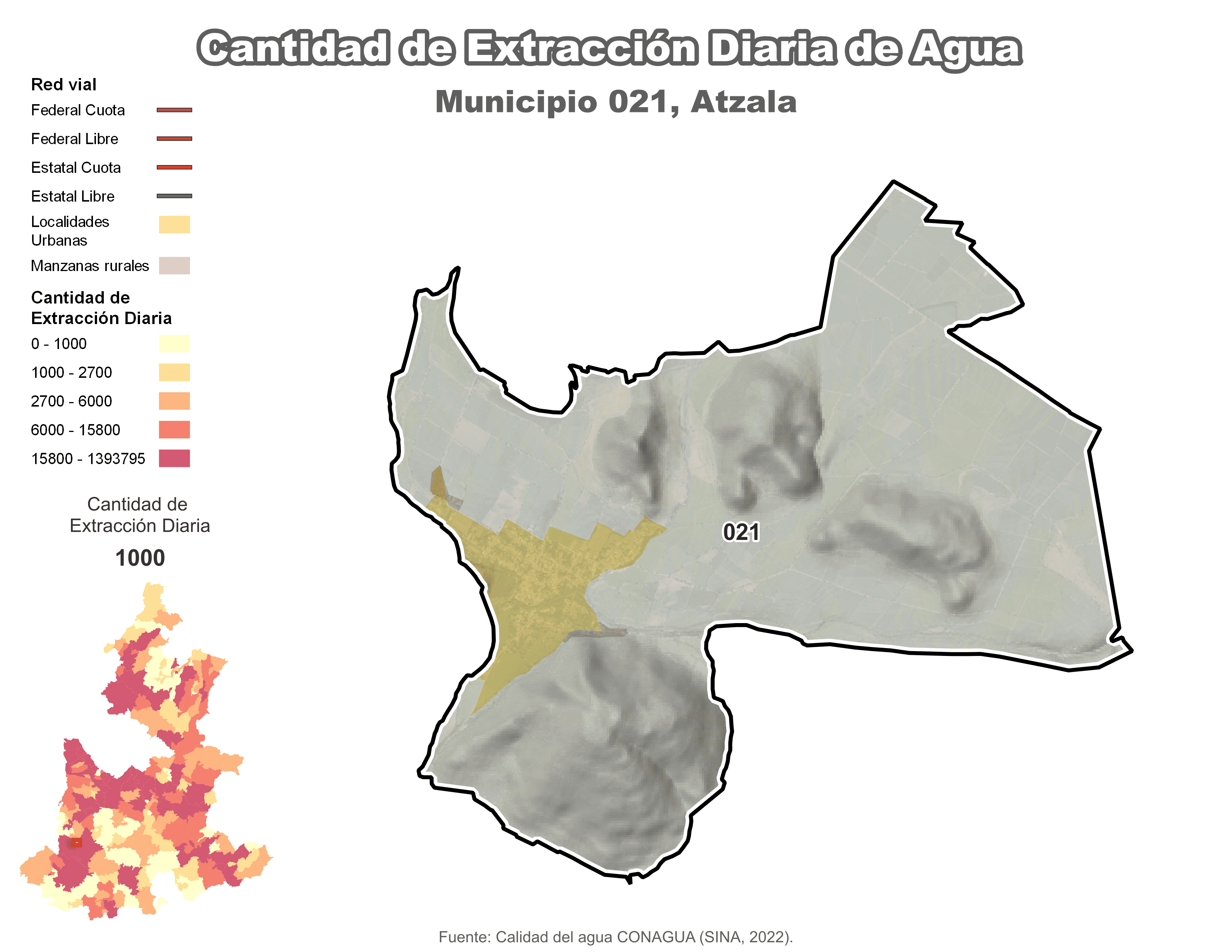 Biblioteca de Mapas - Extracción de agua en municipio de Atzala