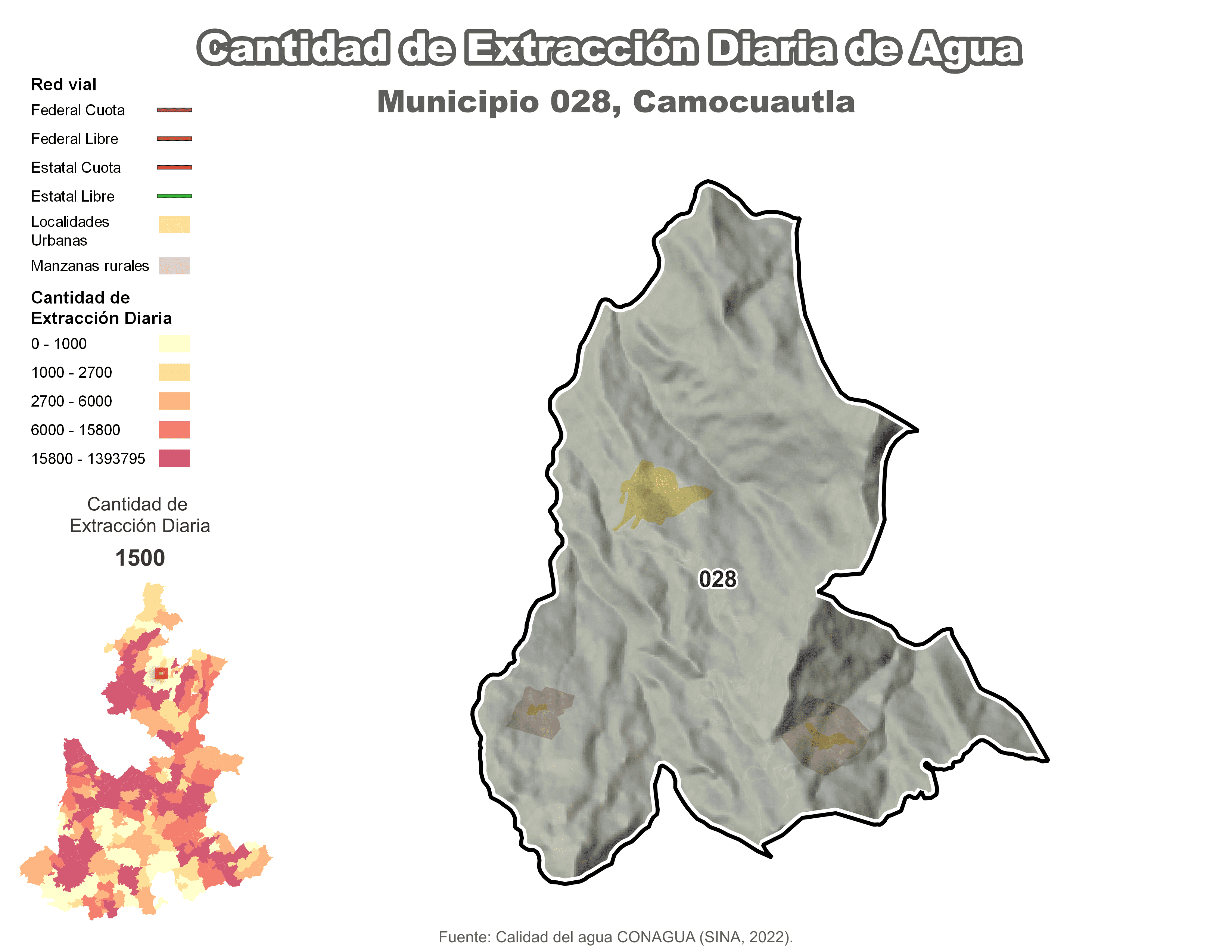 Biblioteca de Mapas - Extracción de agua en municipio de Camocuautla