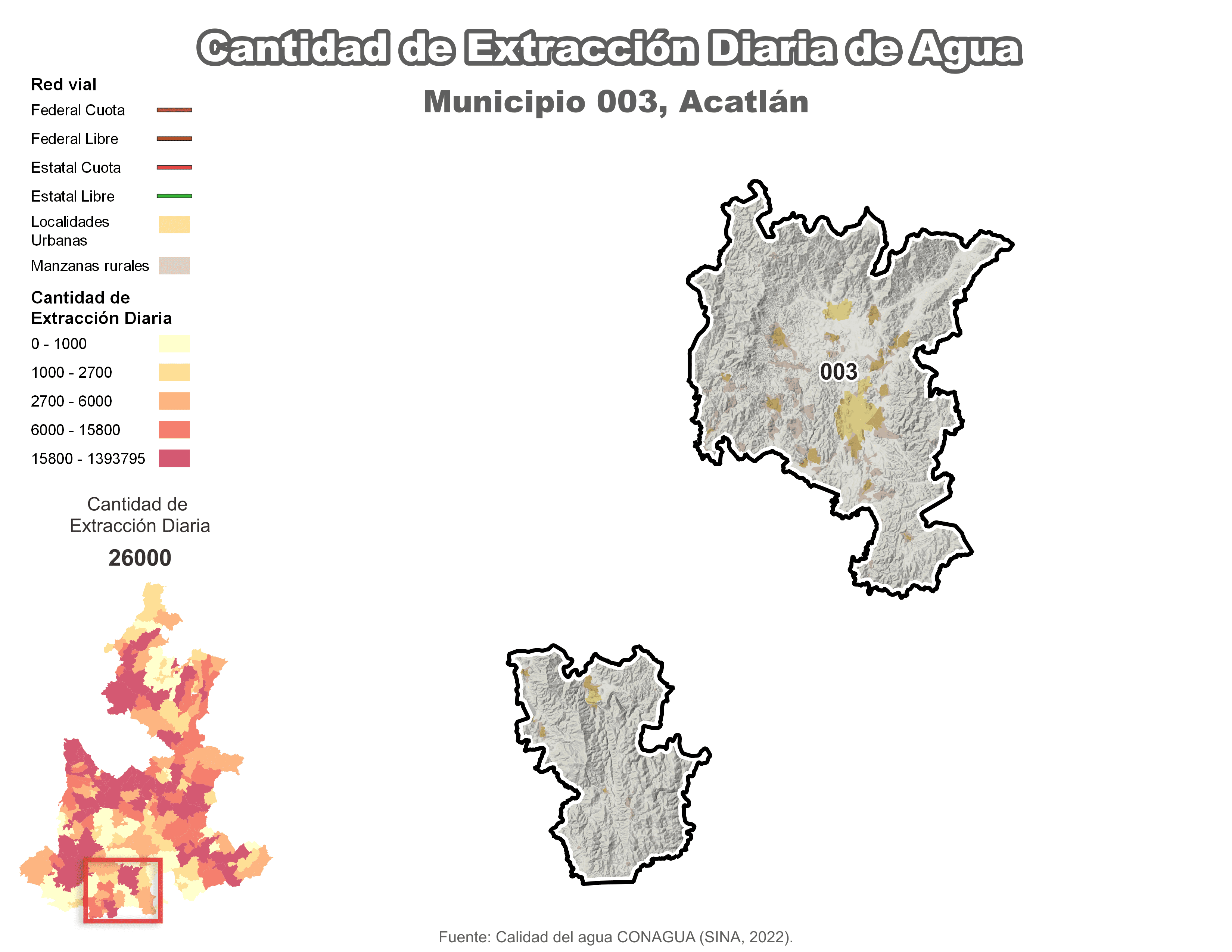 Biblioteca de Mapas - Extracción de agua en municipio de Acatlán