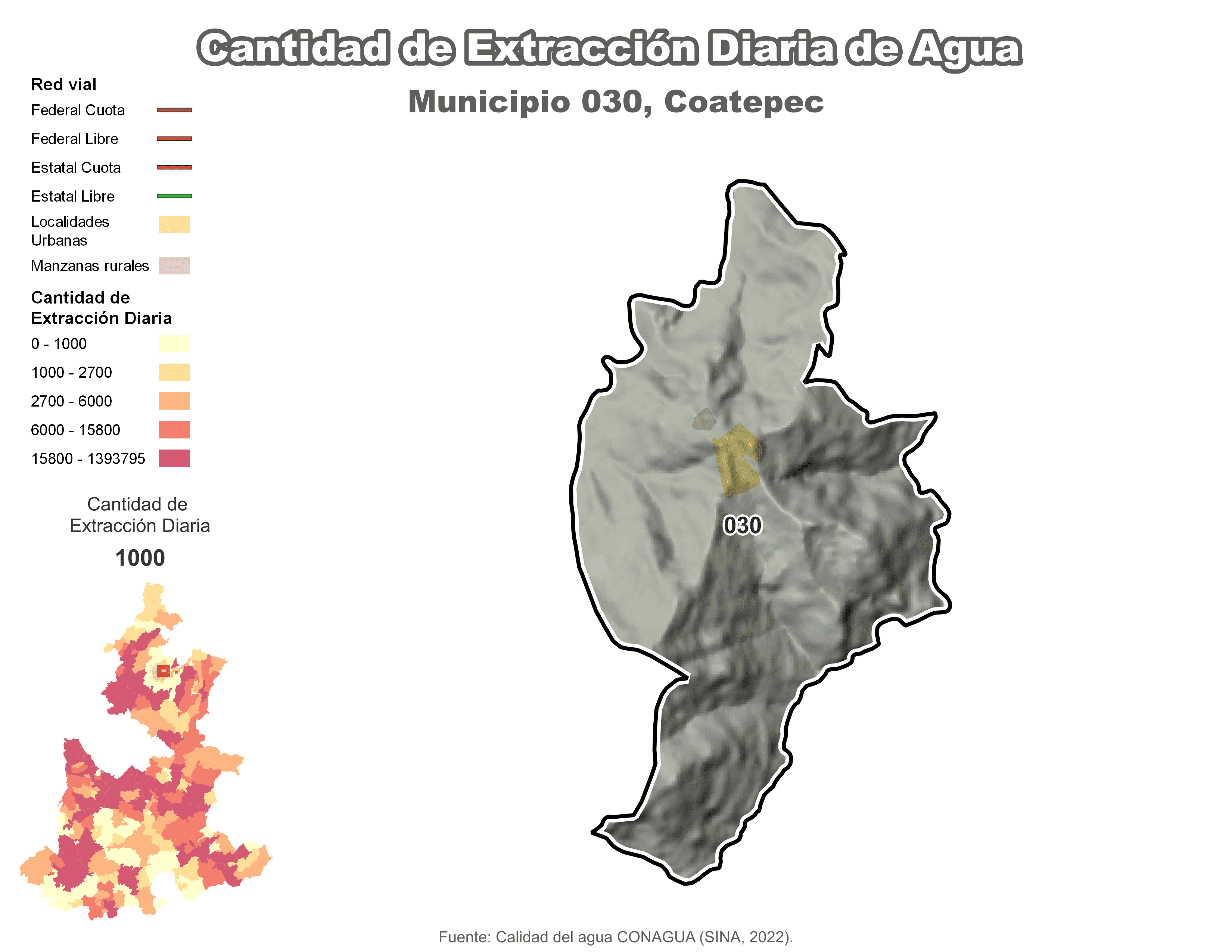 Biblioteca de Mapas - Extracción de agua en municipio de Coatepec