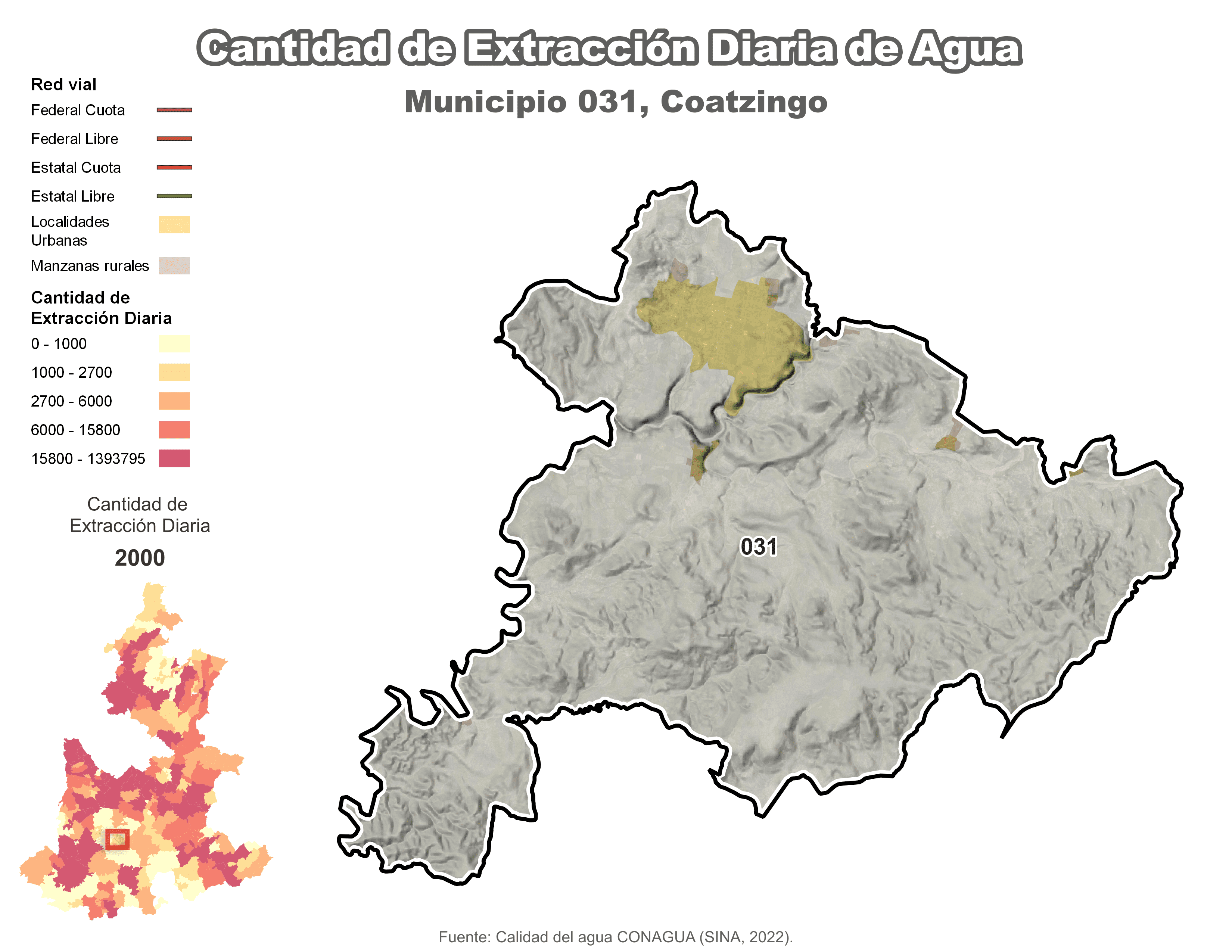 Biblioteca de Mapas - Extracción de agua en municipio de Coatzingo