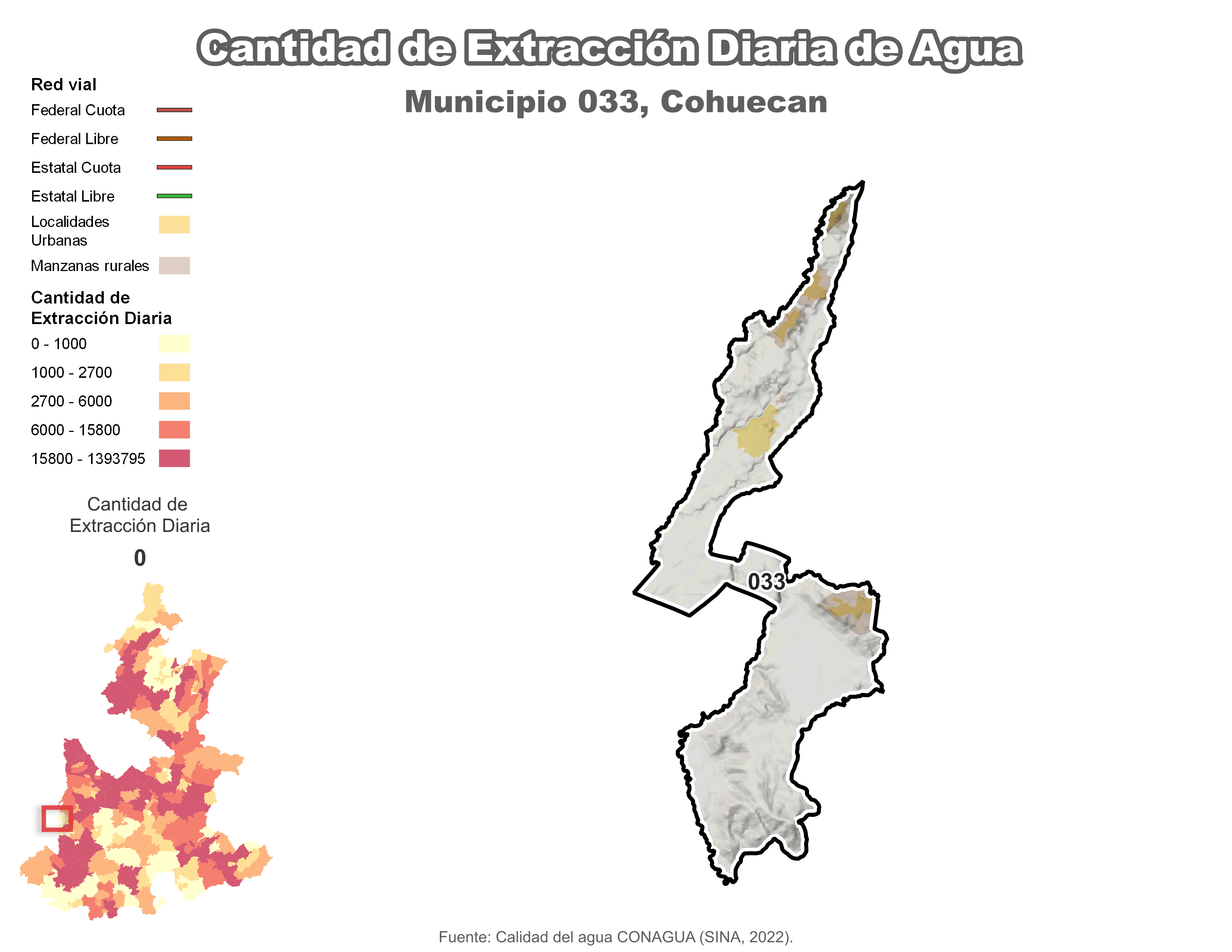 Biblioteca de Mapas - Extracción de agua en municipio de Cohuecan