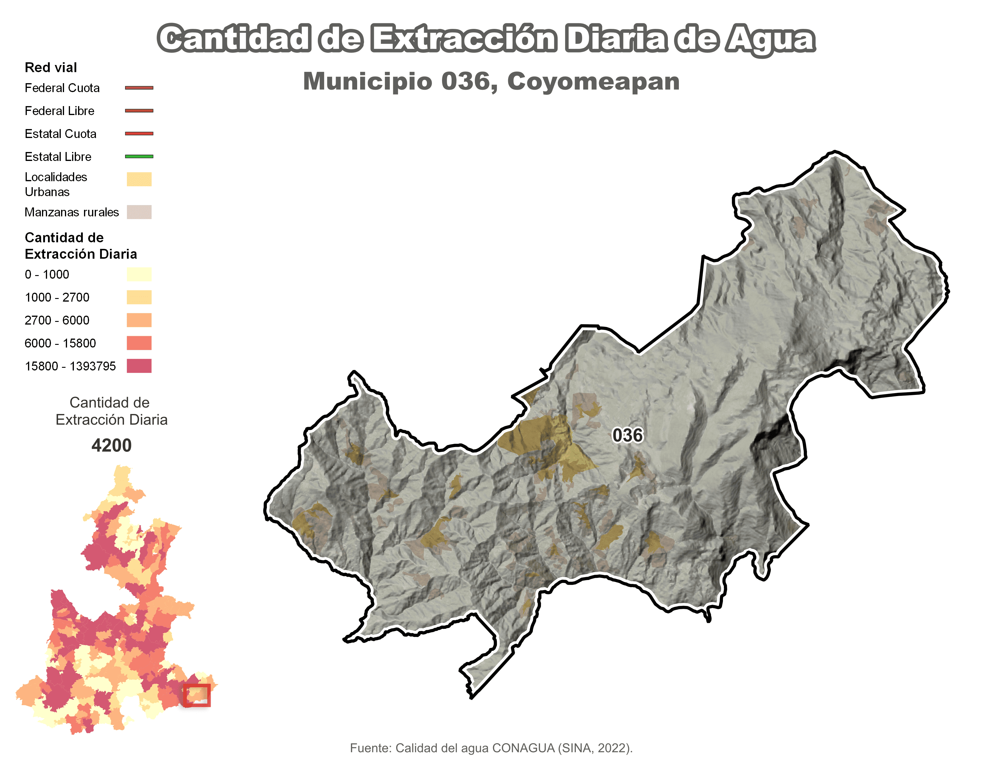 Biblioteca de Mapas - Extracción de agua en municipio de Coyomeapan