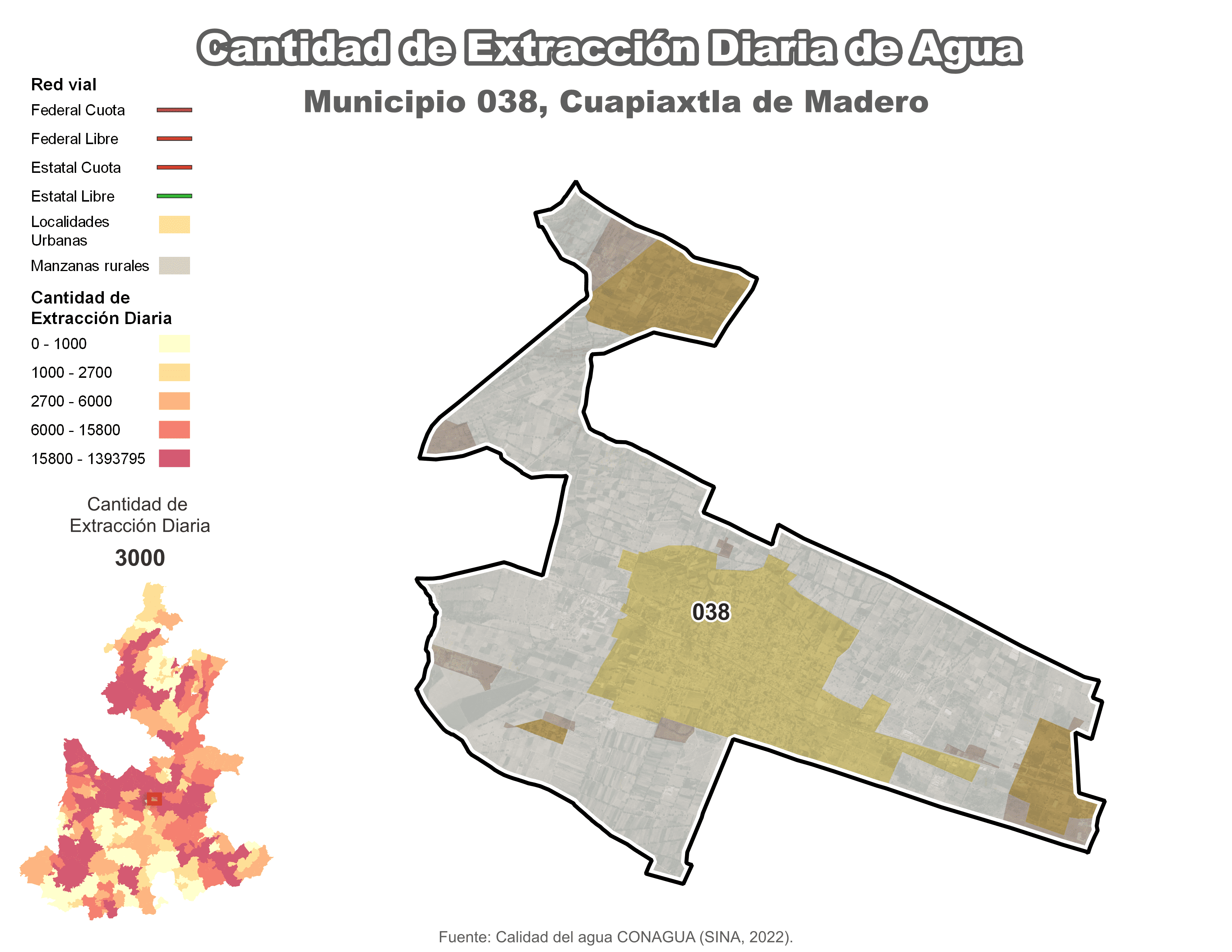 Biblioteca de Mapas - Extracción de agua en municipio de Cuapiaxtla de Madero