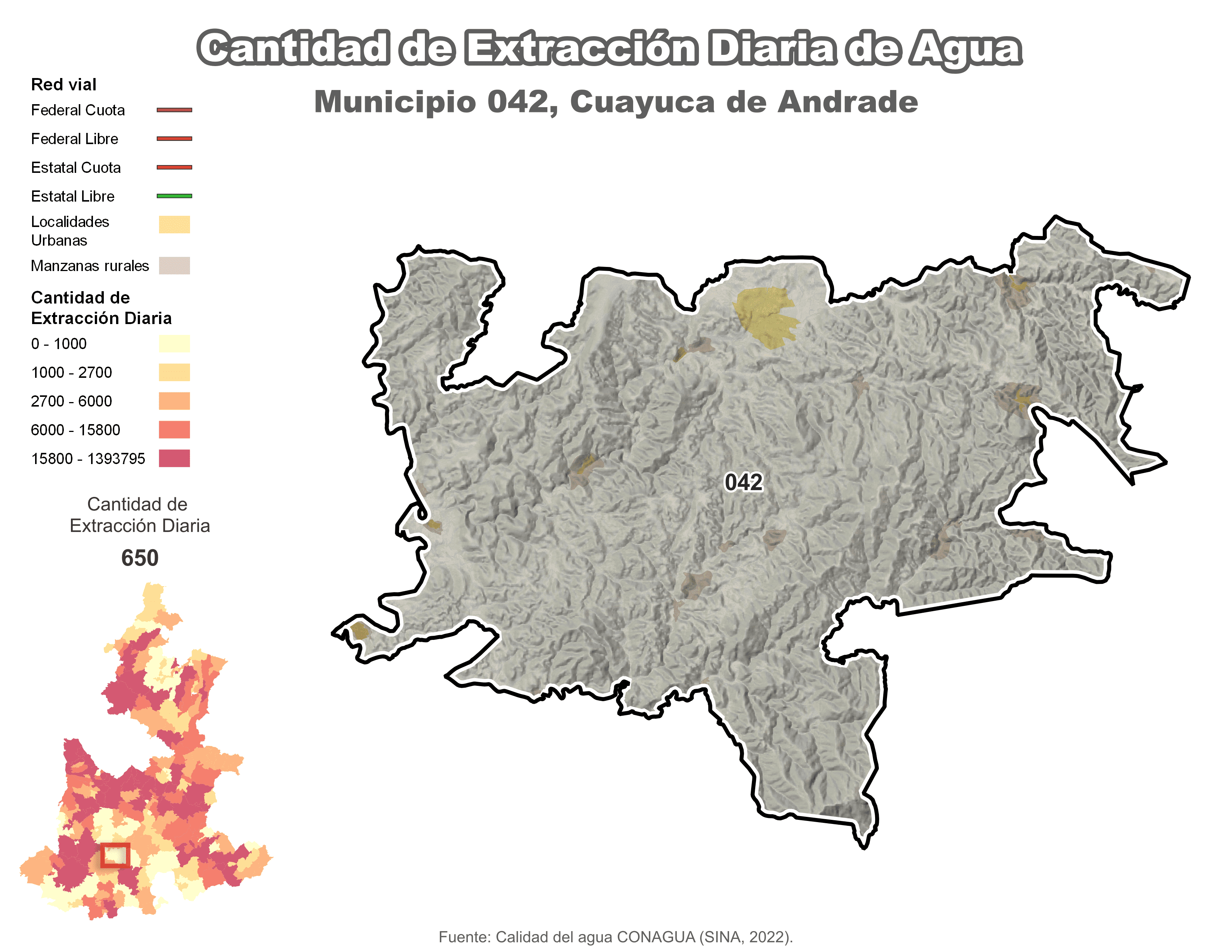 Biblioteca de Mapas - Extracción de agua en municipio de Cuayuca de Andrade