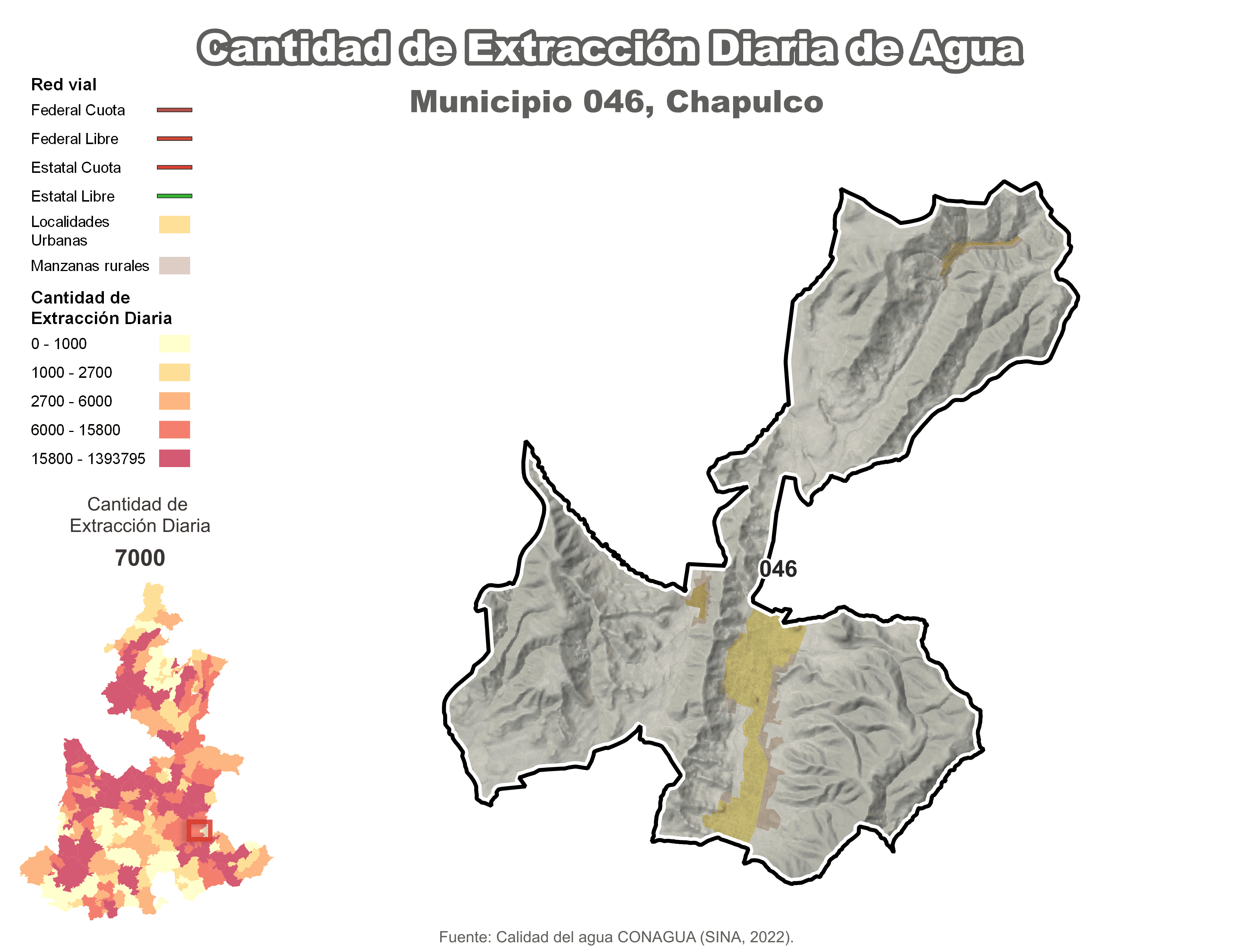 Biblioteca de Mapas - Extracción de agua en municipio de Chapulco