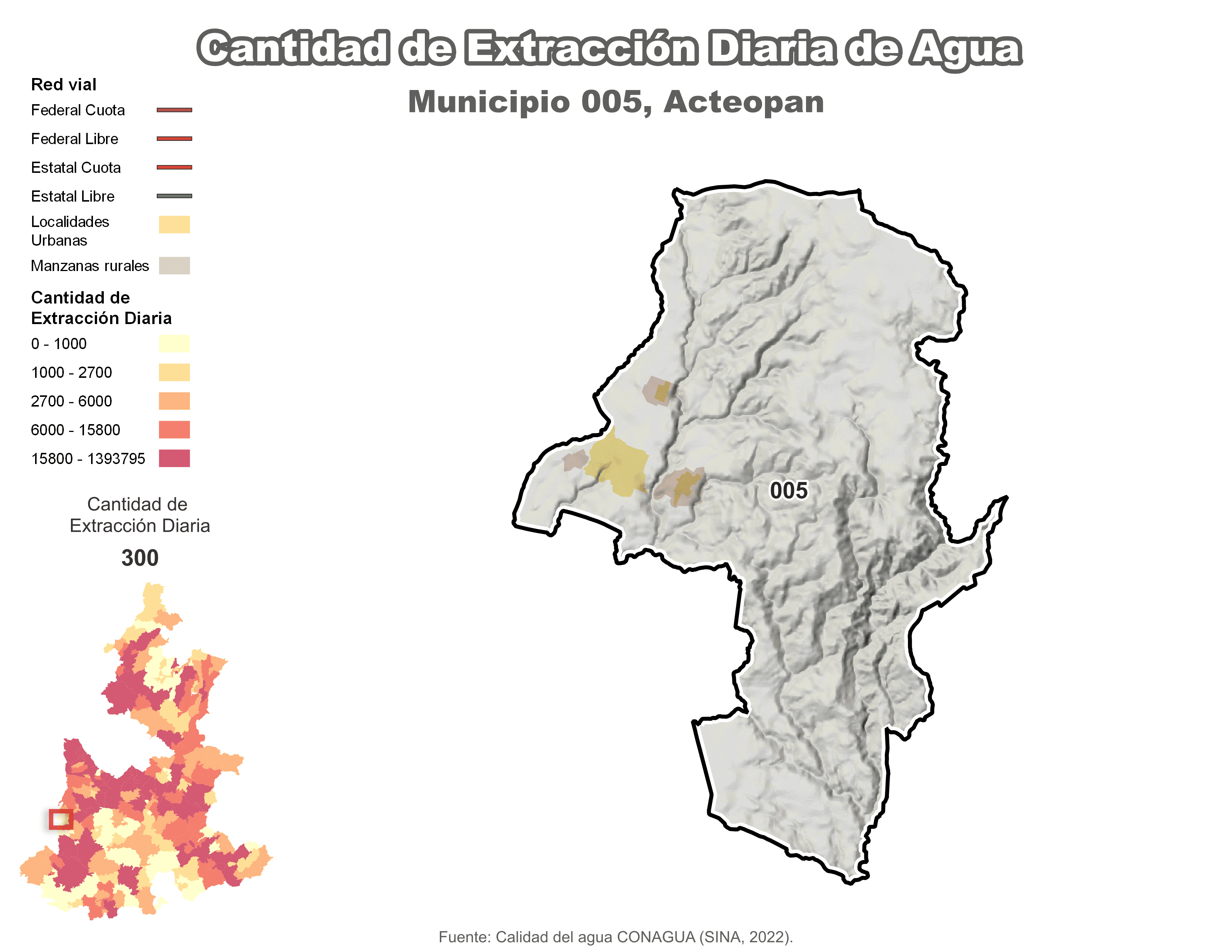 Biblioteca de Mapas - Extracción de agua en municipio de Acteopan