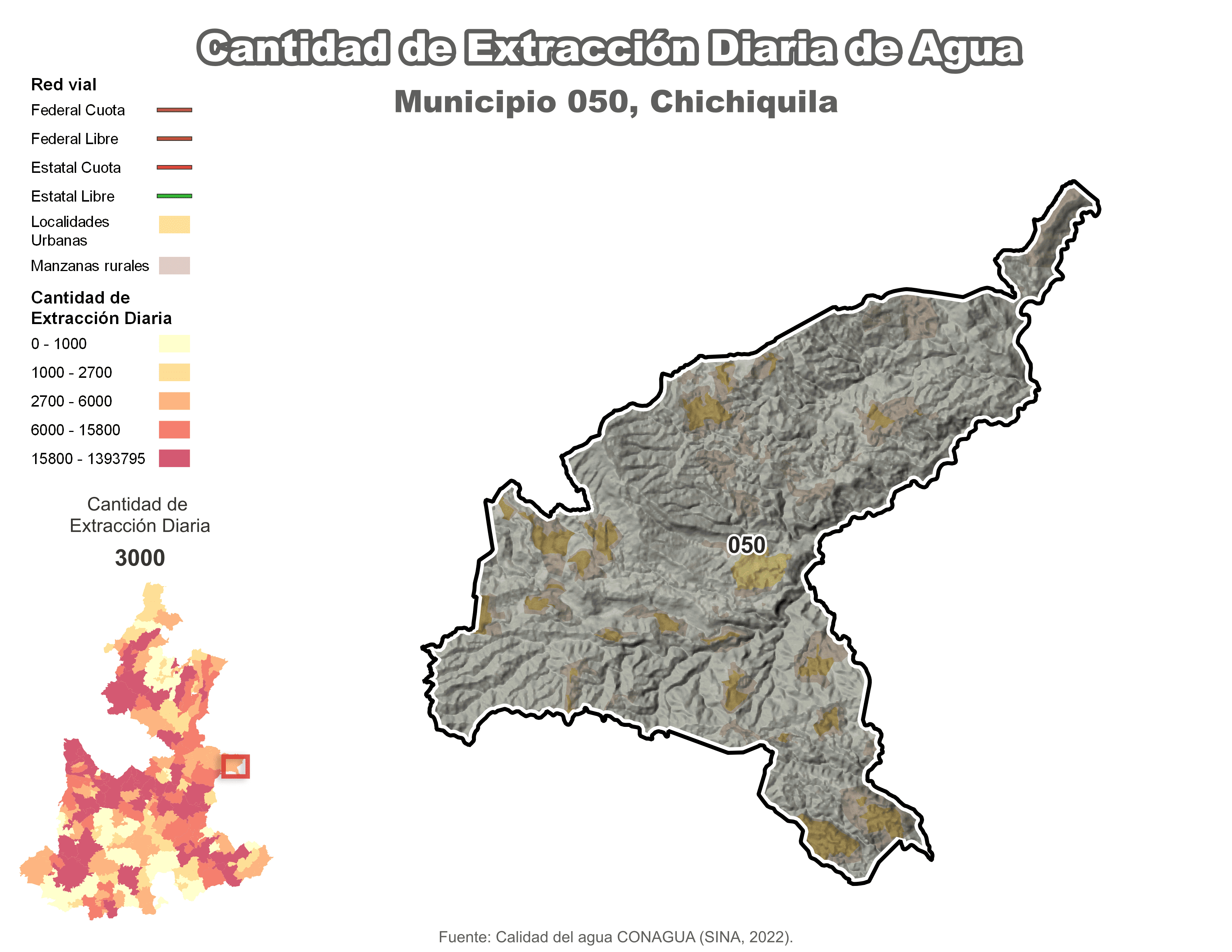 Biblioteca de Mapas - Extracción de agua en municipio de Chichiquila