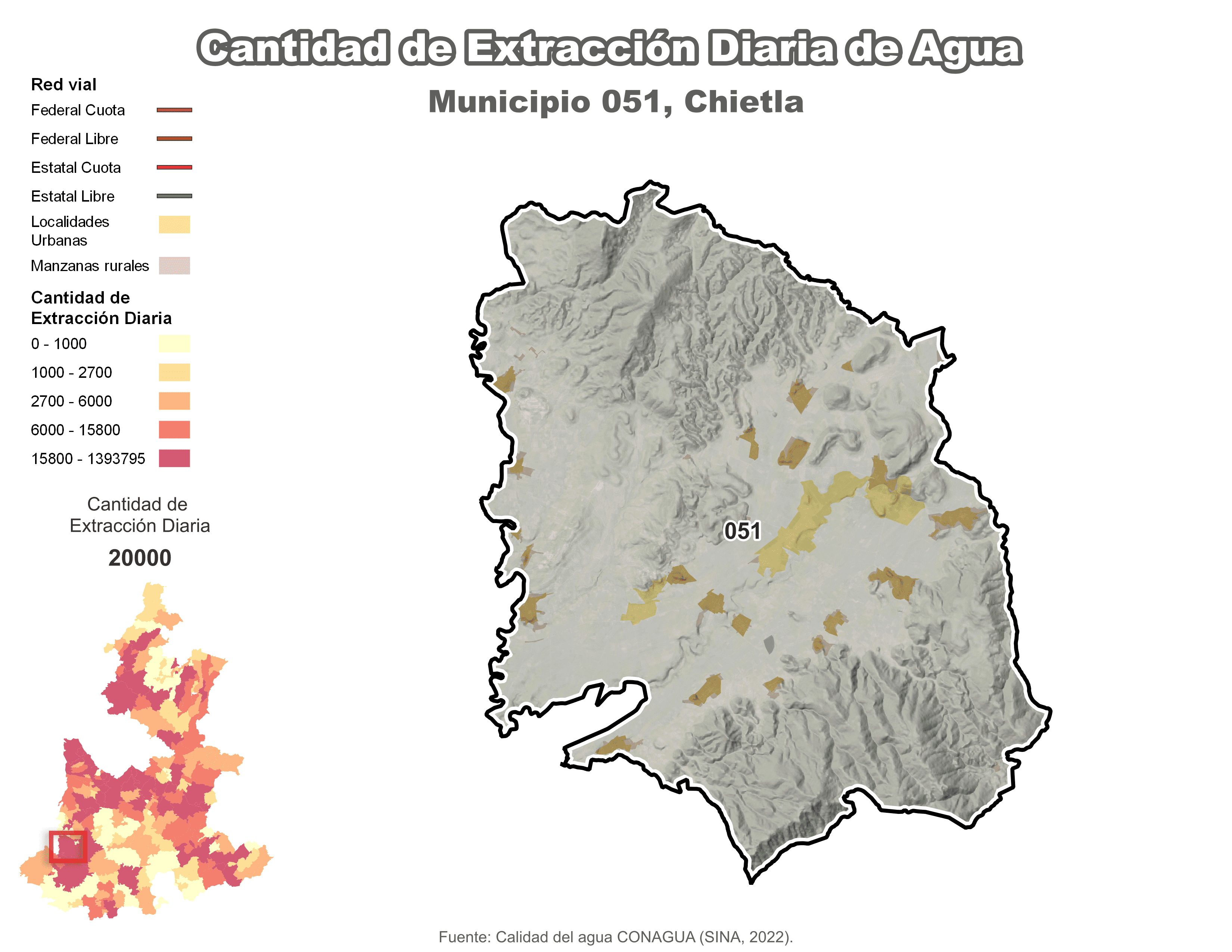 Biblioteca de Mapas - Extracción de agua en municipio de Chietla