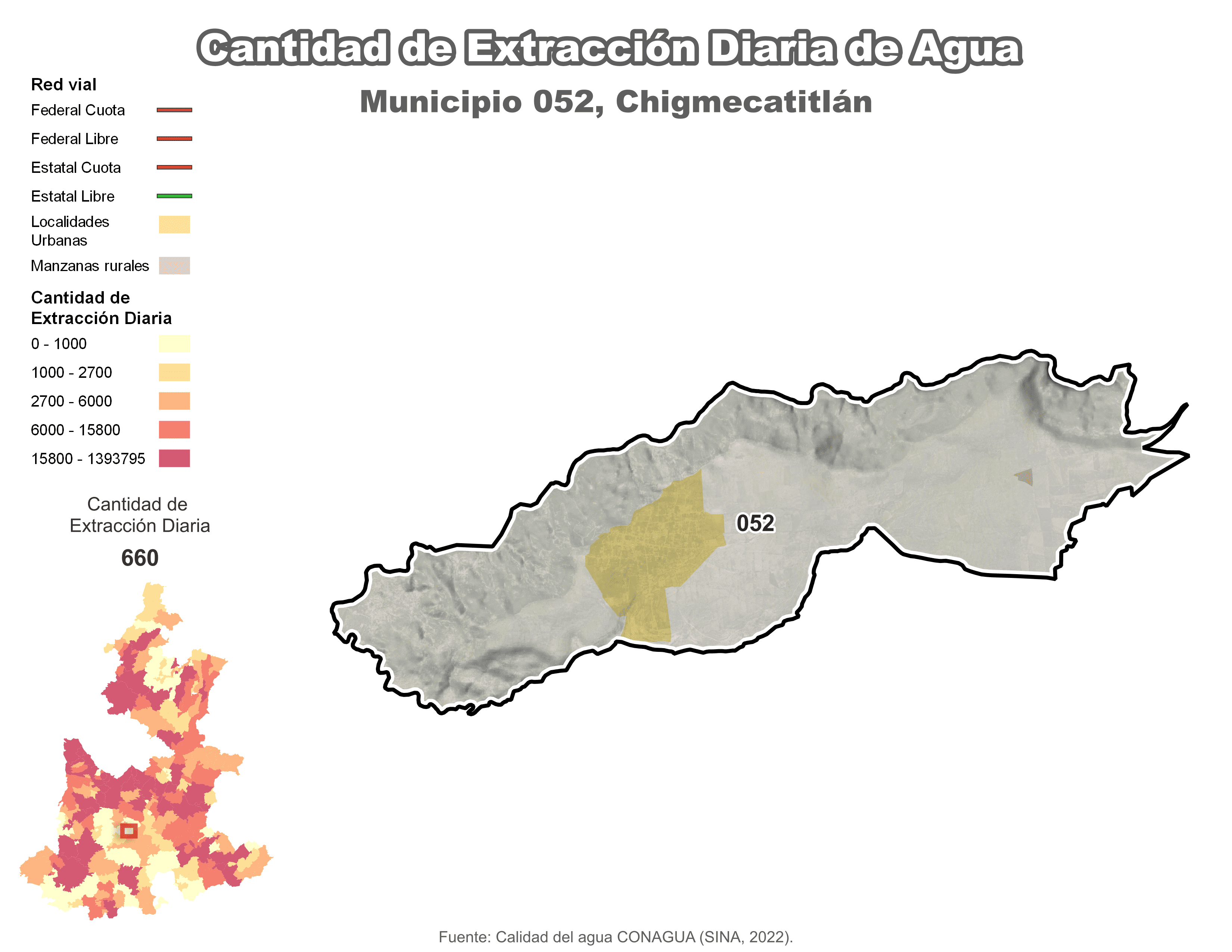 Biblioteca de Mapas - Extracción de agua en municipio de Chigmecatitlán