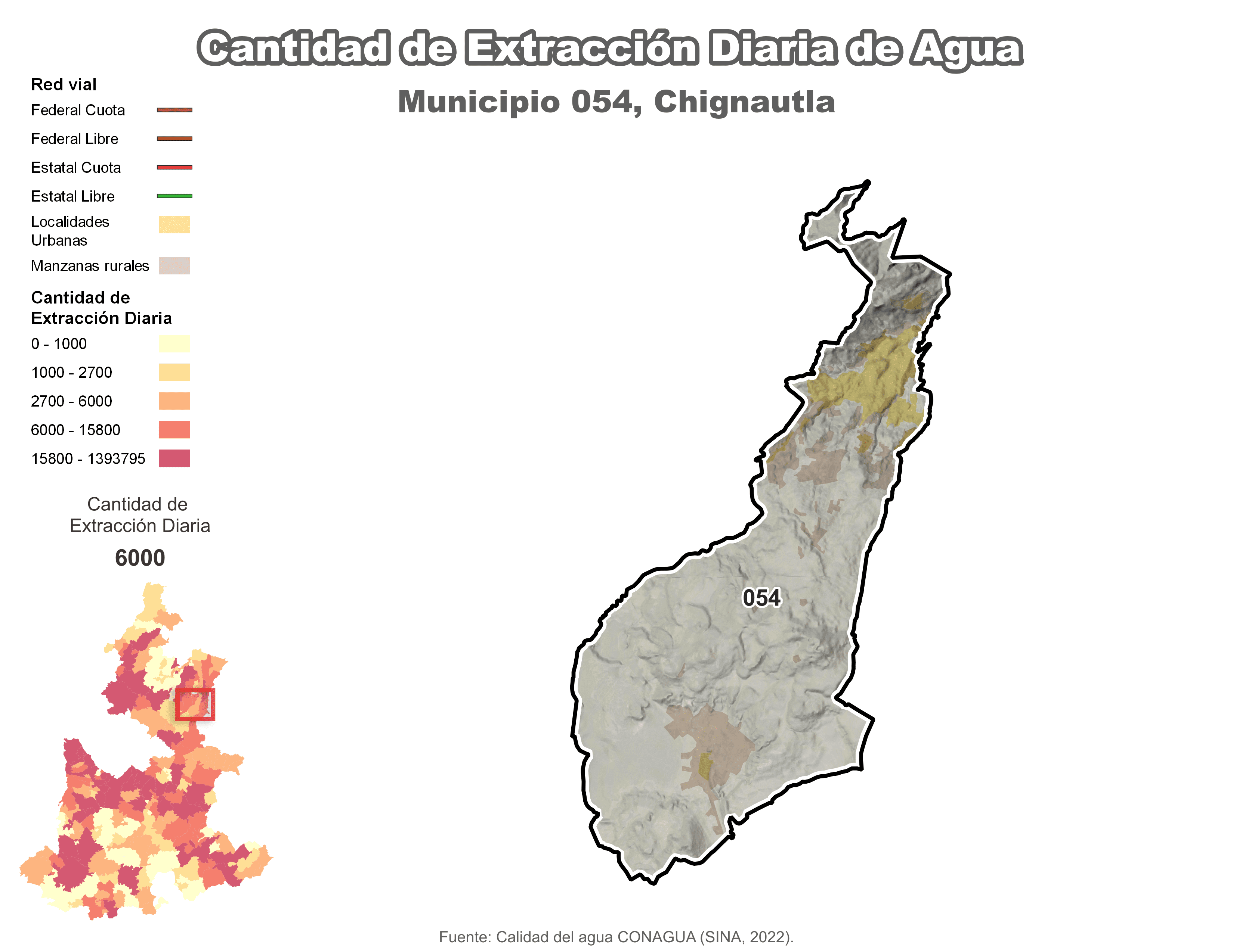 Biblioteca de Mapas - Extracción de agua en municipio de Chignautla