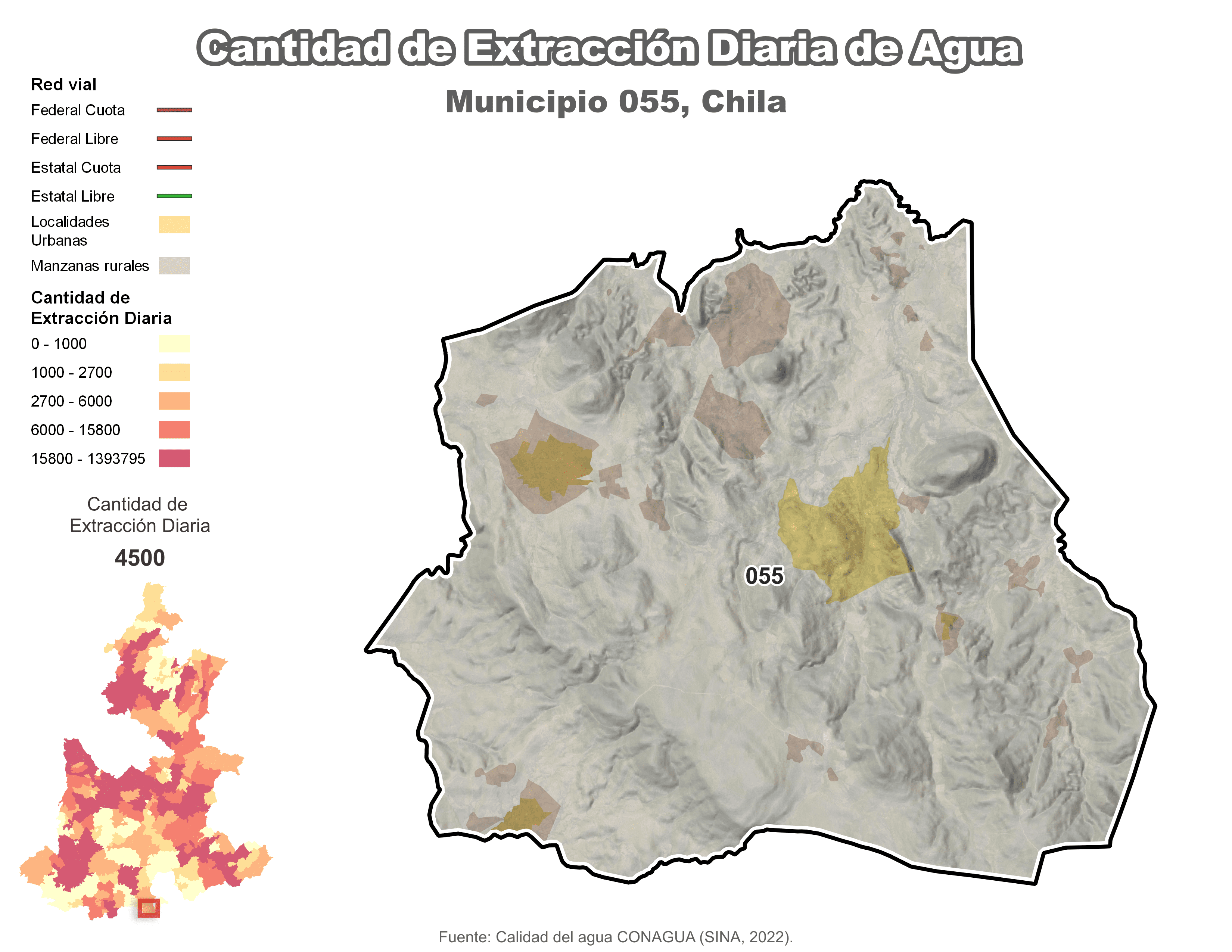 Biblioteca de Mapas - Extracción de agua en municipio de Chila