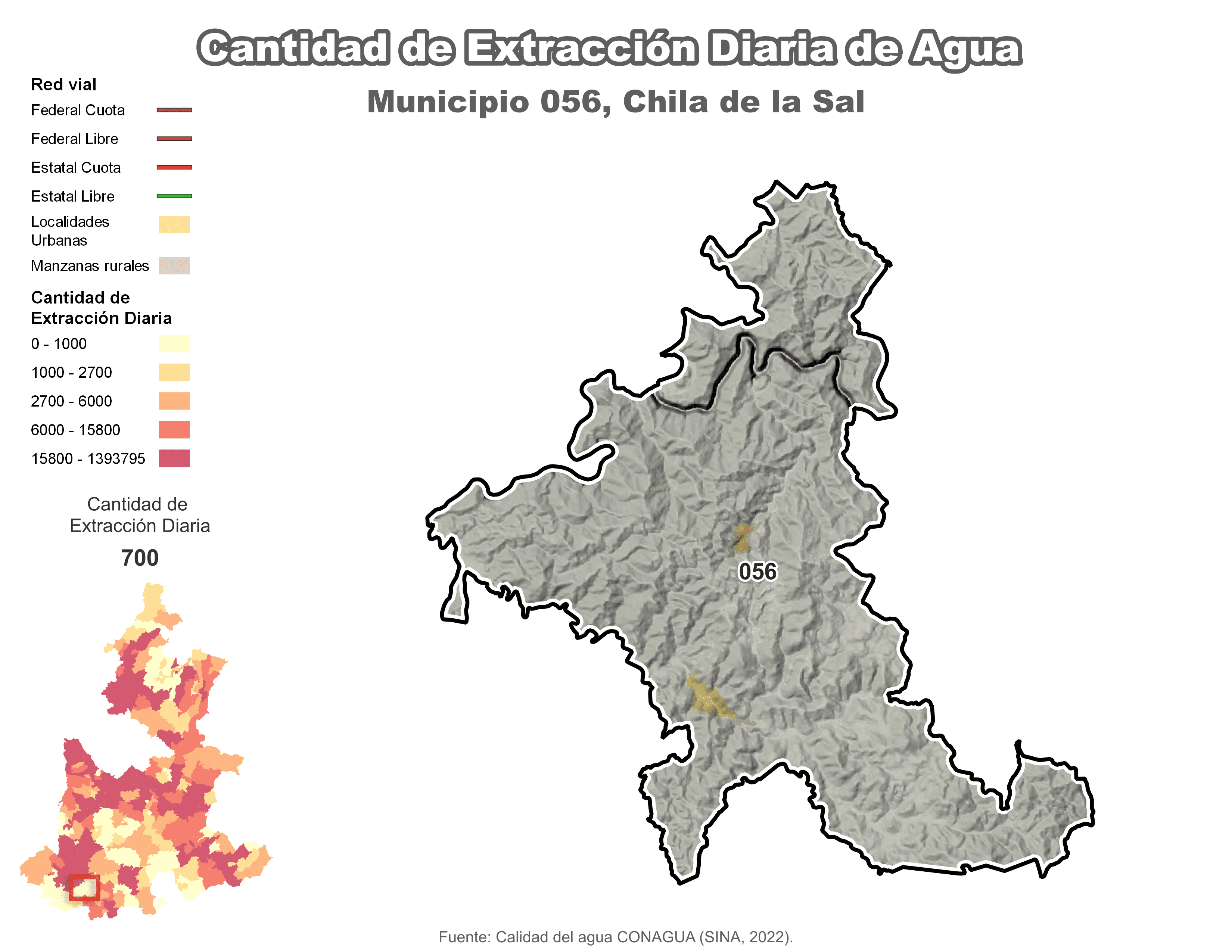 Biblioteca de Mapas - Extracción de agua en municipio de Chila de la Sal