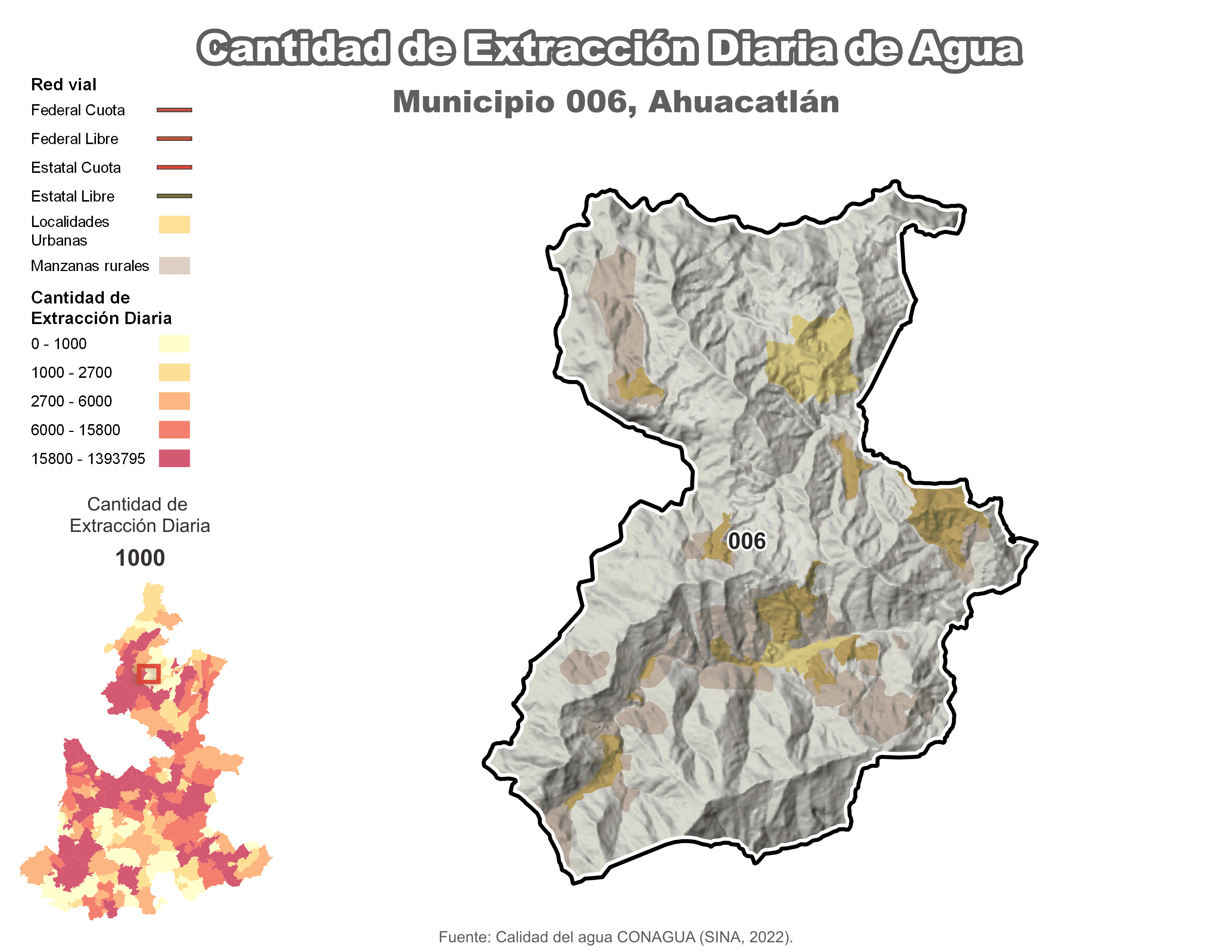 Biblioteca de Mapas - Extracción de agua en municipio de Ahuacatlán