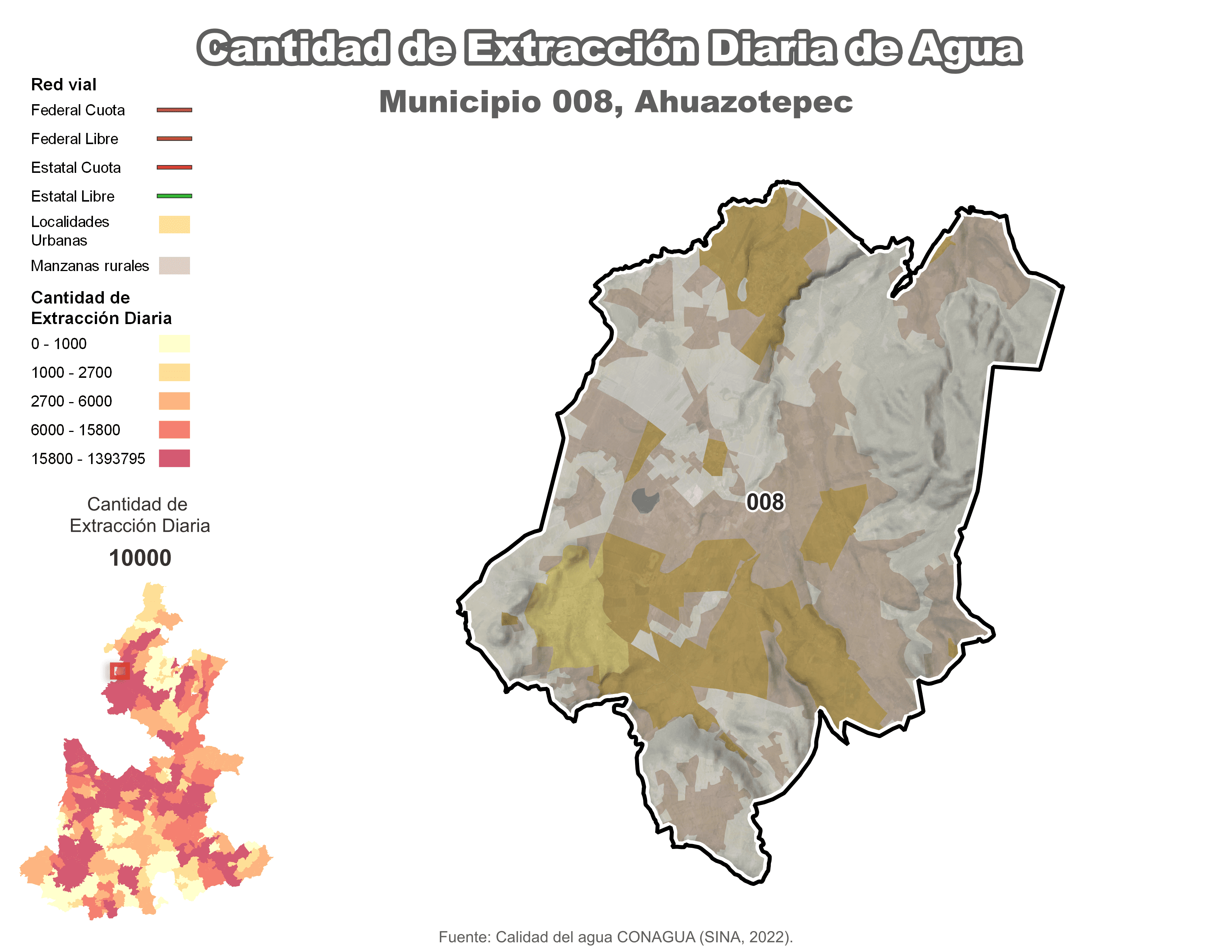 Biblioteca de Mapas - Extracción de agua en municipio de Ahuazotepec