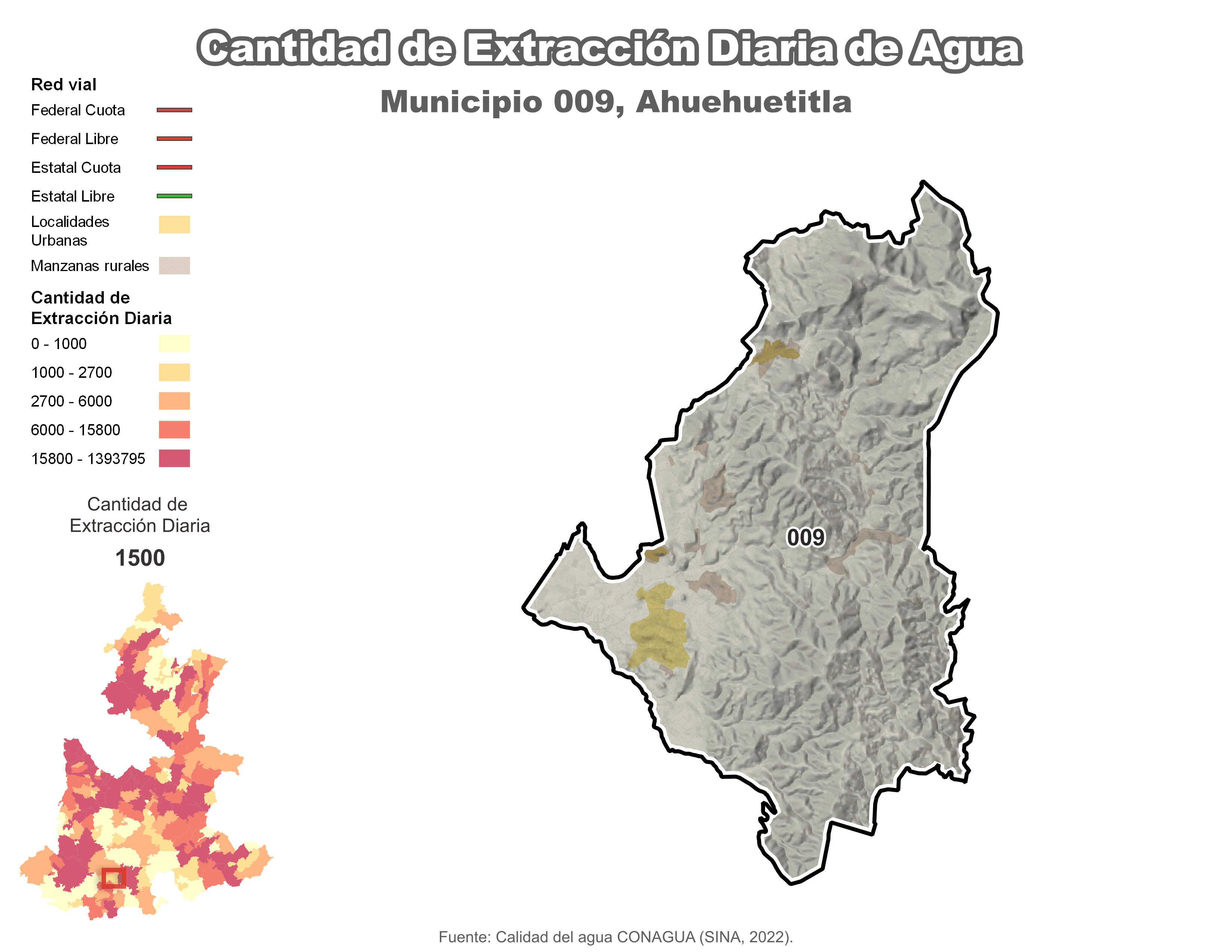 Biblioteca de Mapas - Extracción de agua en municipio de Ahuehuetitla