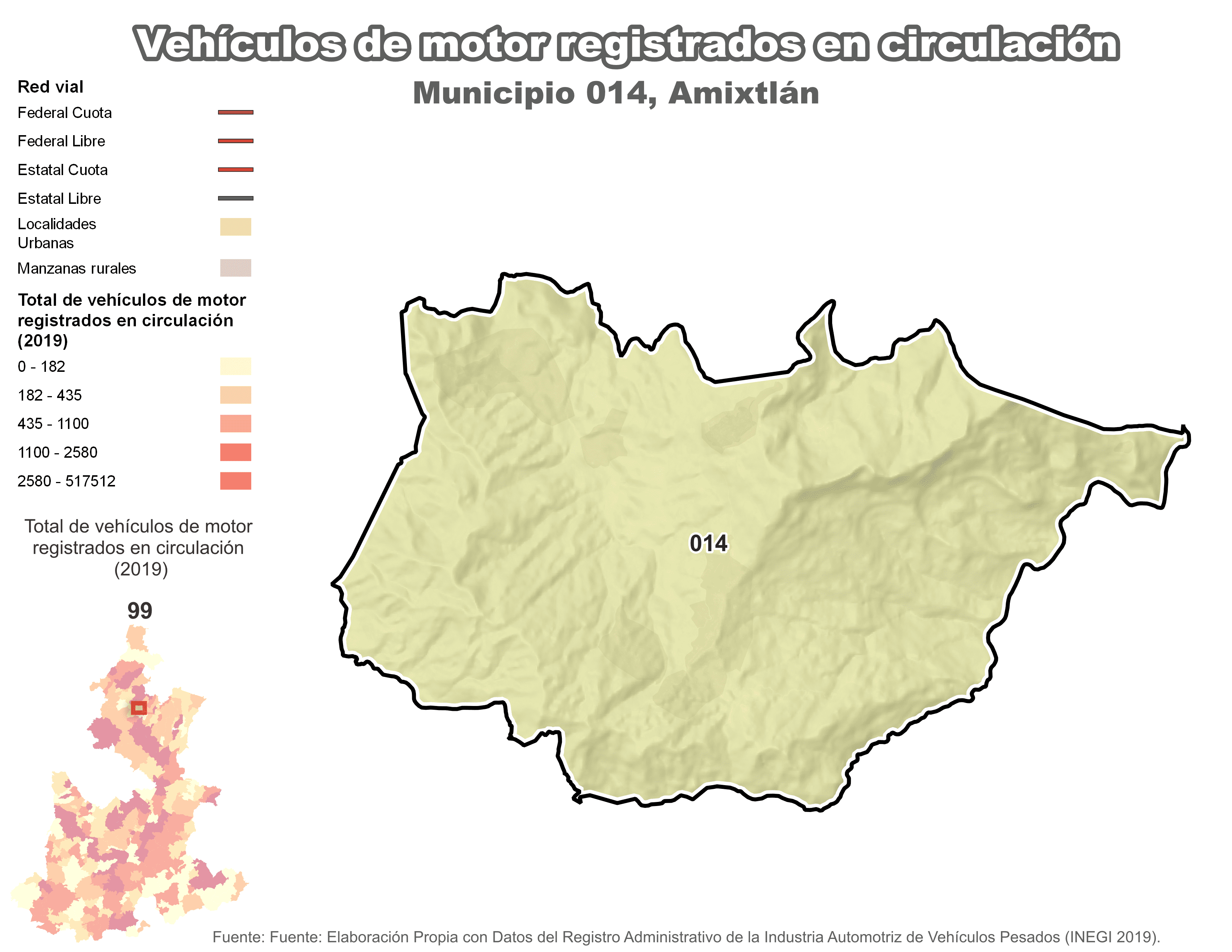 Biblioteca de Mapas - Vehículos de motor municipio de Amixtlán