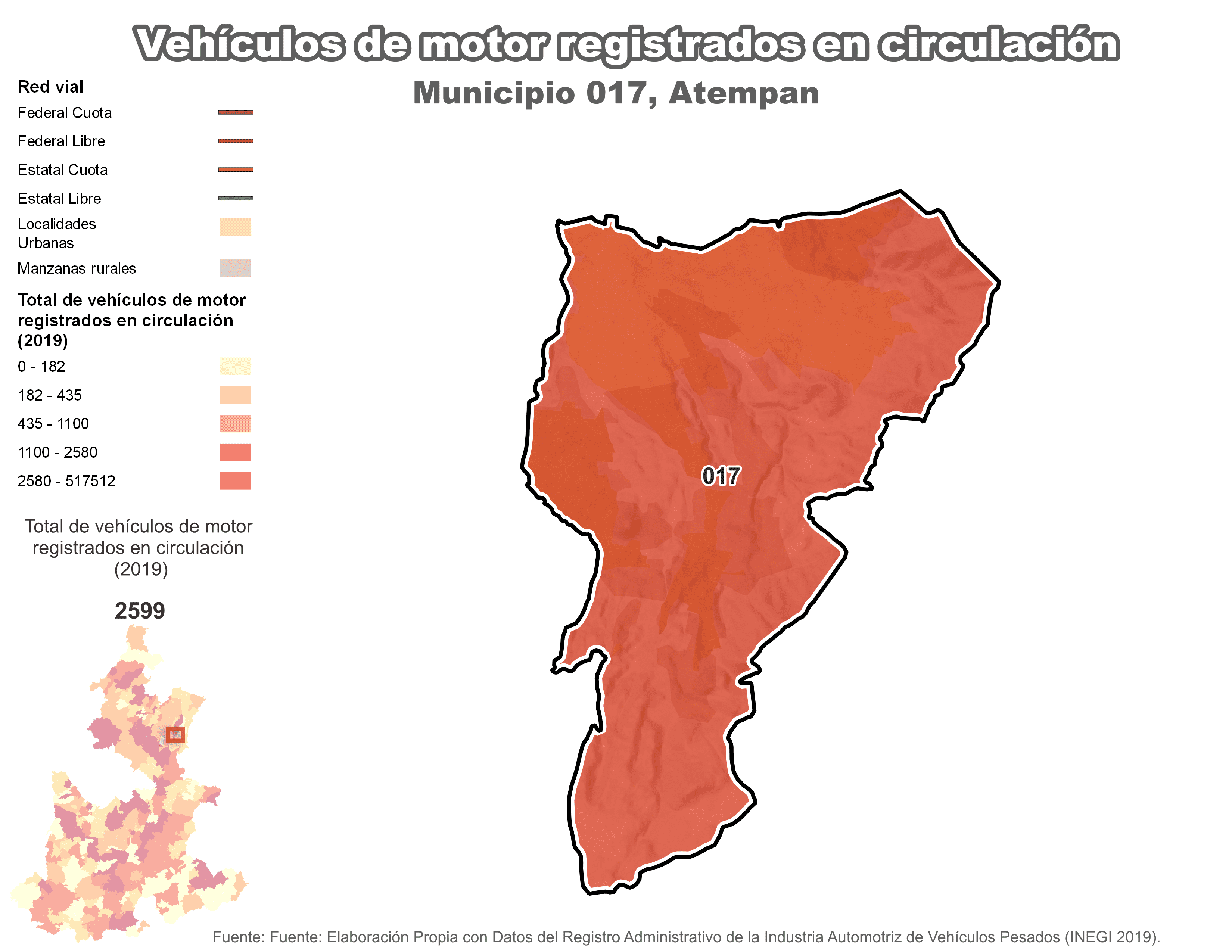 Biblioteca de Mapas - Vehículos de motor municipio de Atempan