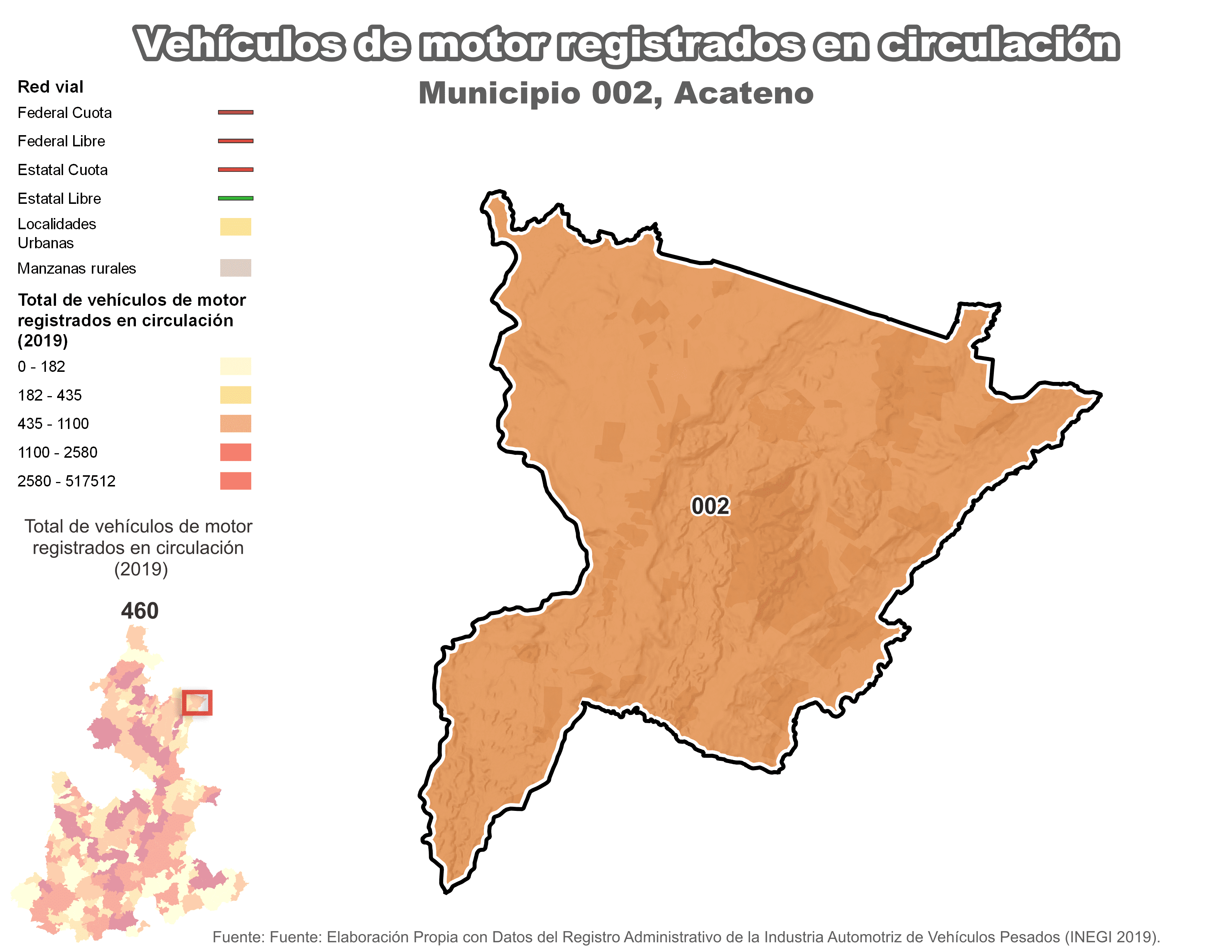 Biblioteca de Mapas - Vehículos de motor municipio de Acateno