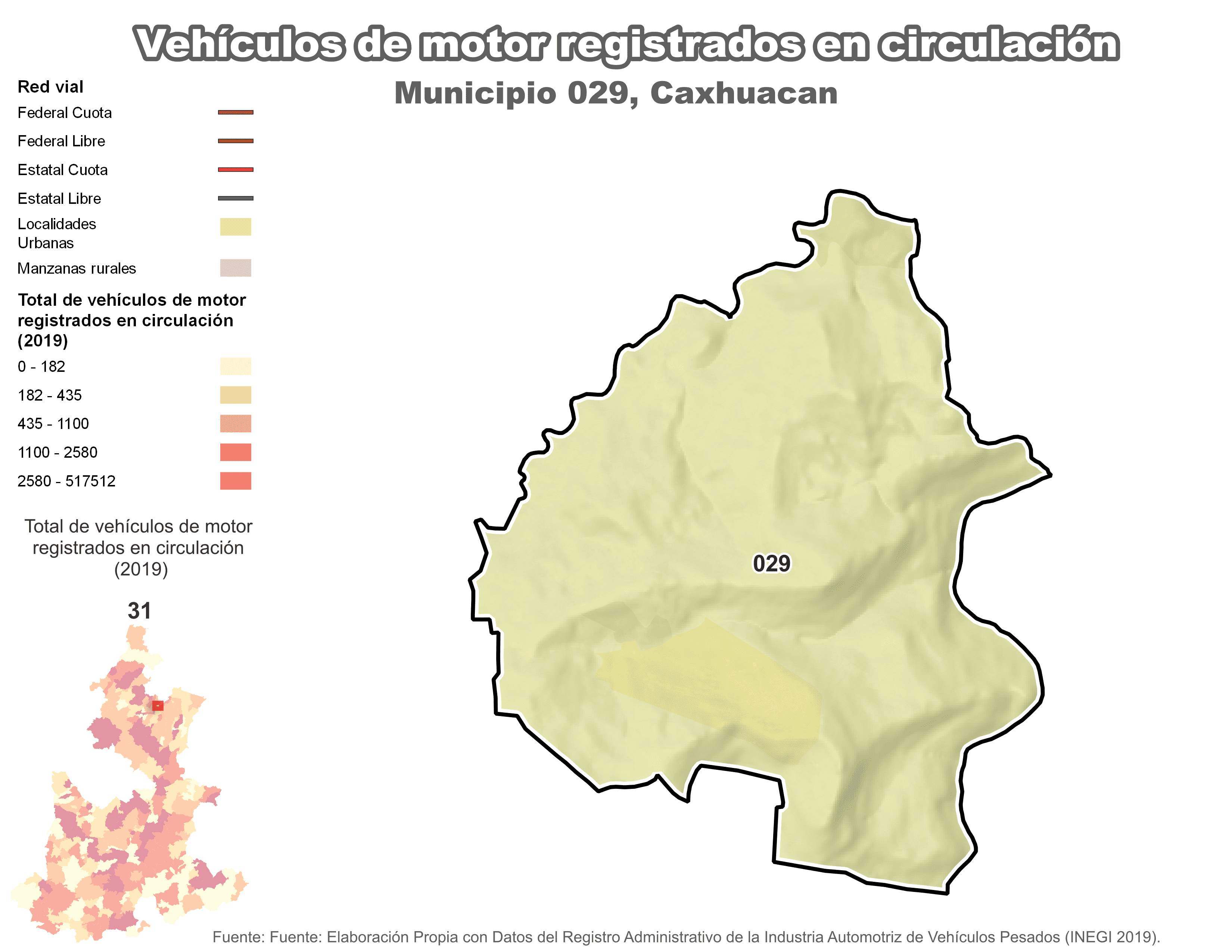 Biblioteca de Mapas - Vehículos de motor municipio de Caxhuacan