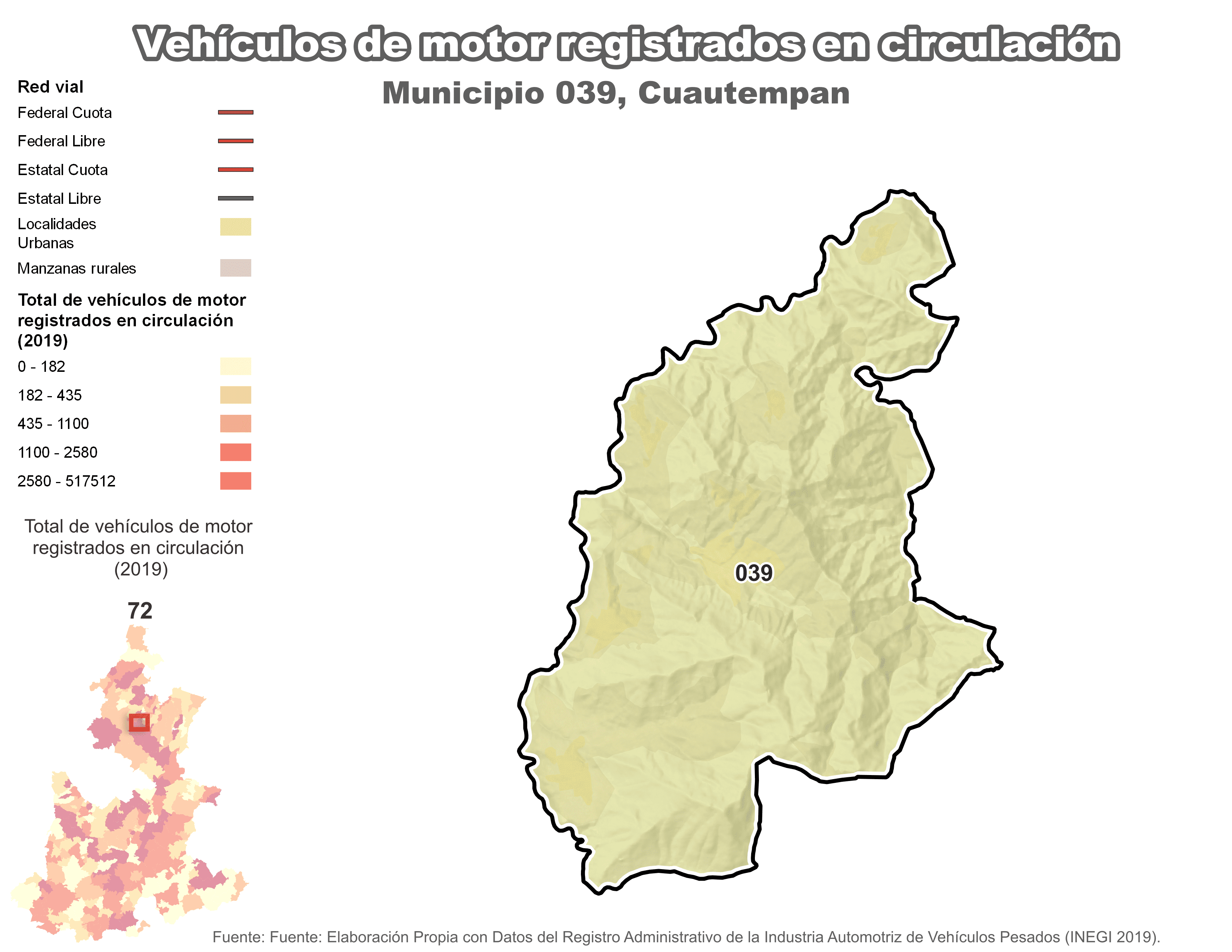 Biblioteca de Mapas - Vehículos de motor municipio de Cuautempan