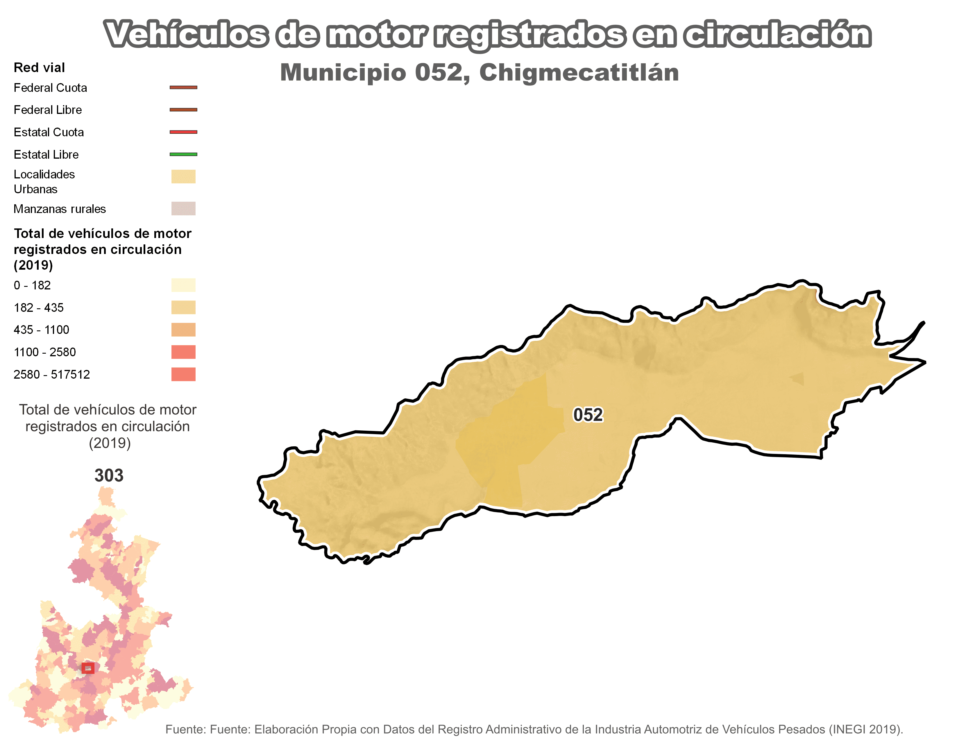 Biblioteca de Mapas - Vehículos de motor municipio de Chigmecatitlán