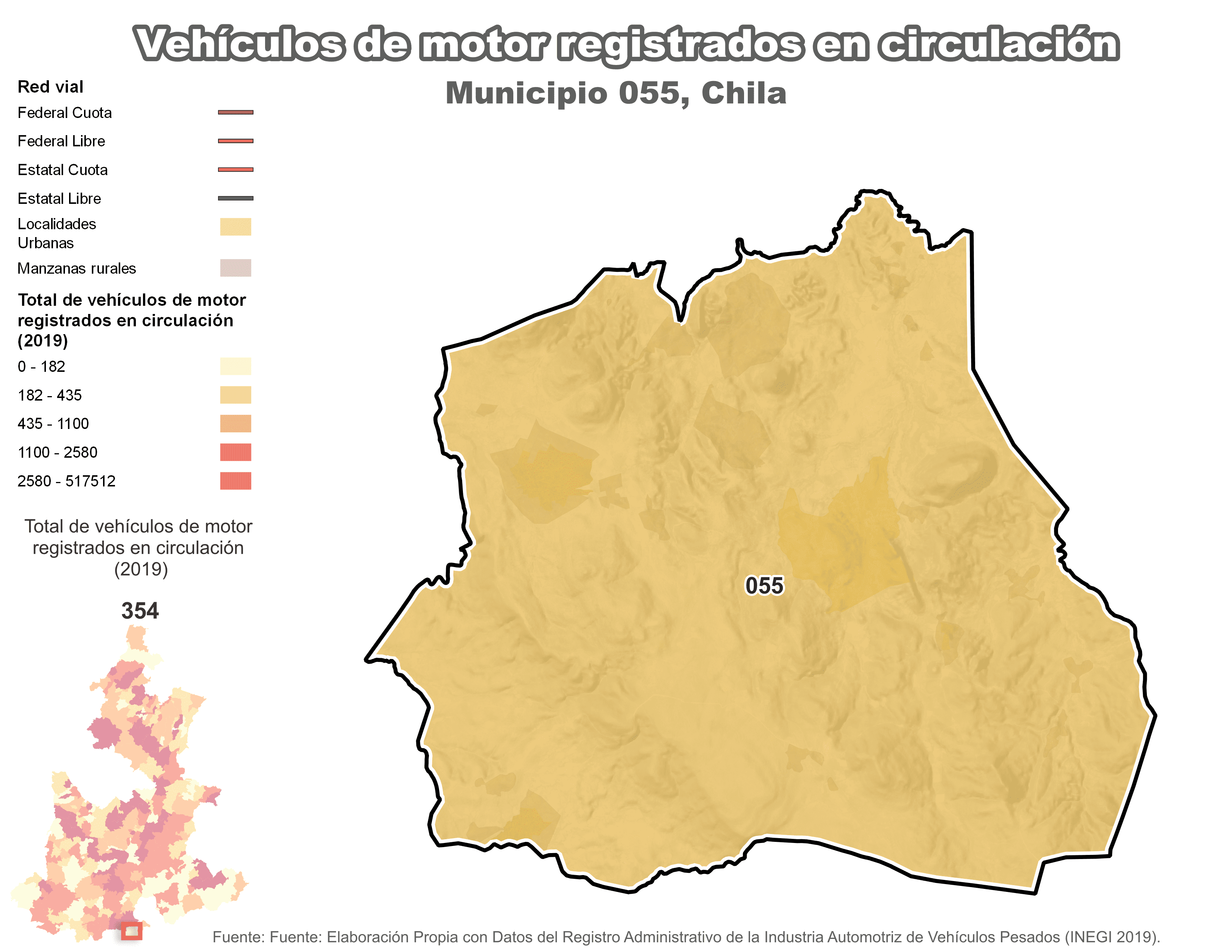 Biblioteca de Mapas - Vehículos de motor municipio de Chila