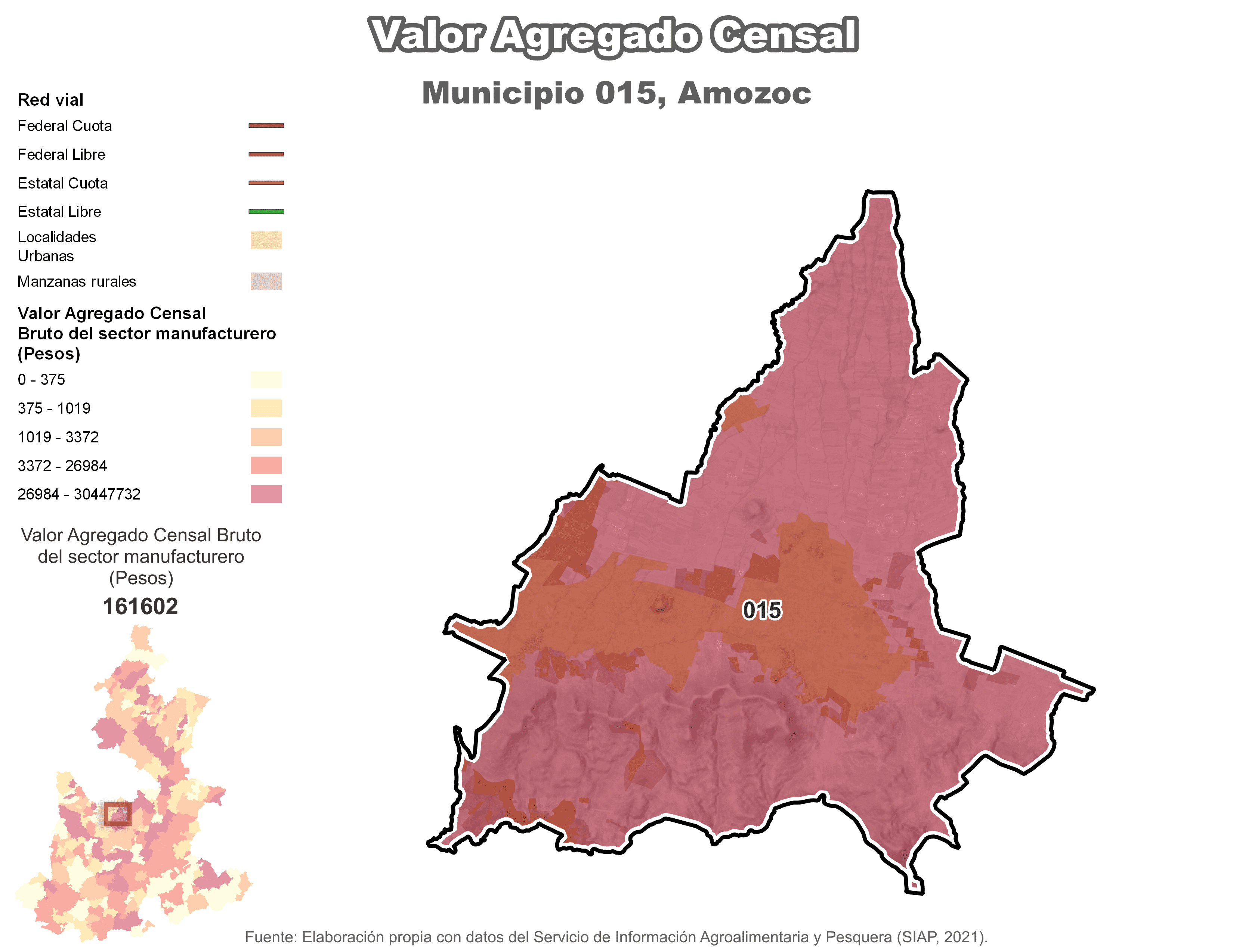 Biblioteca de Mapas - Valor agregado censal en municipio de Amozoc