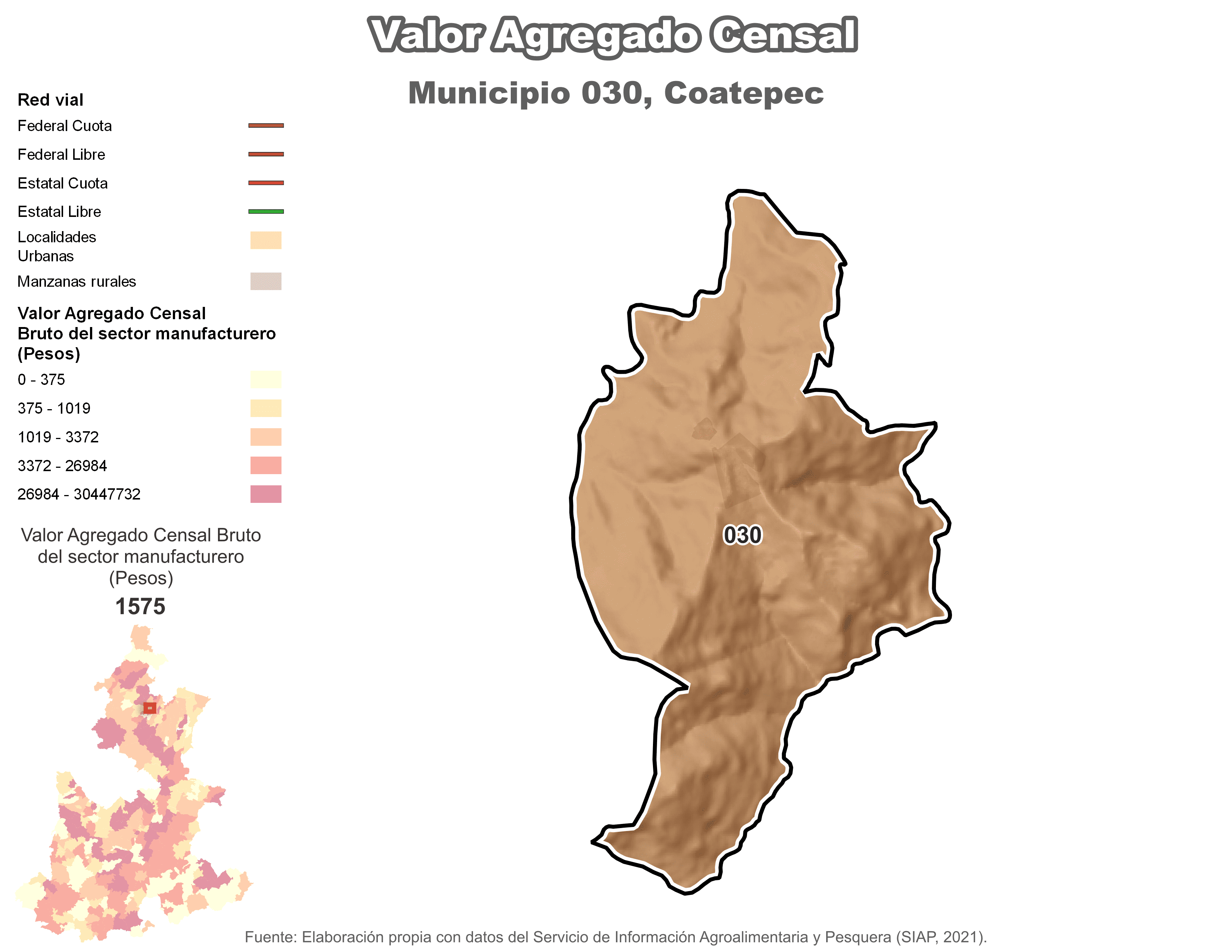 Biblioteca de Mapas - Valor agregado censal en municipio de Coatepec