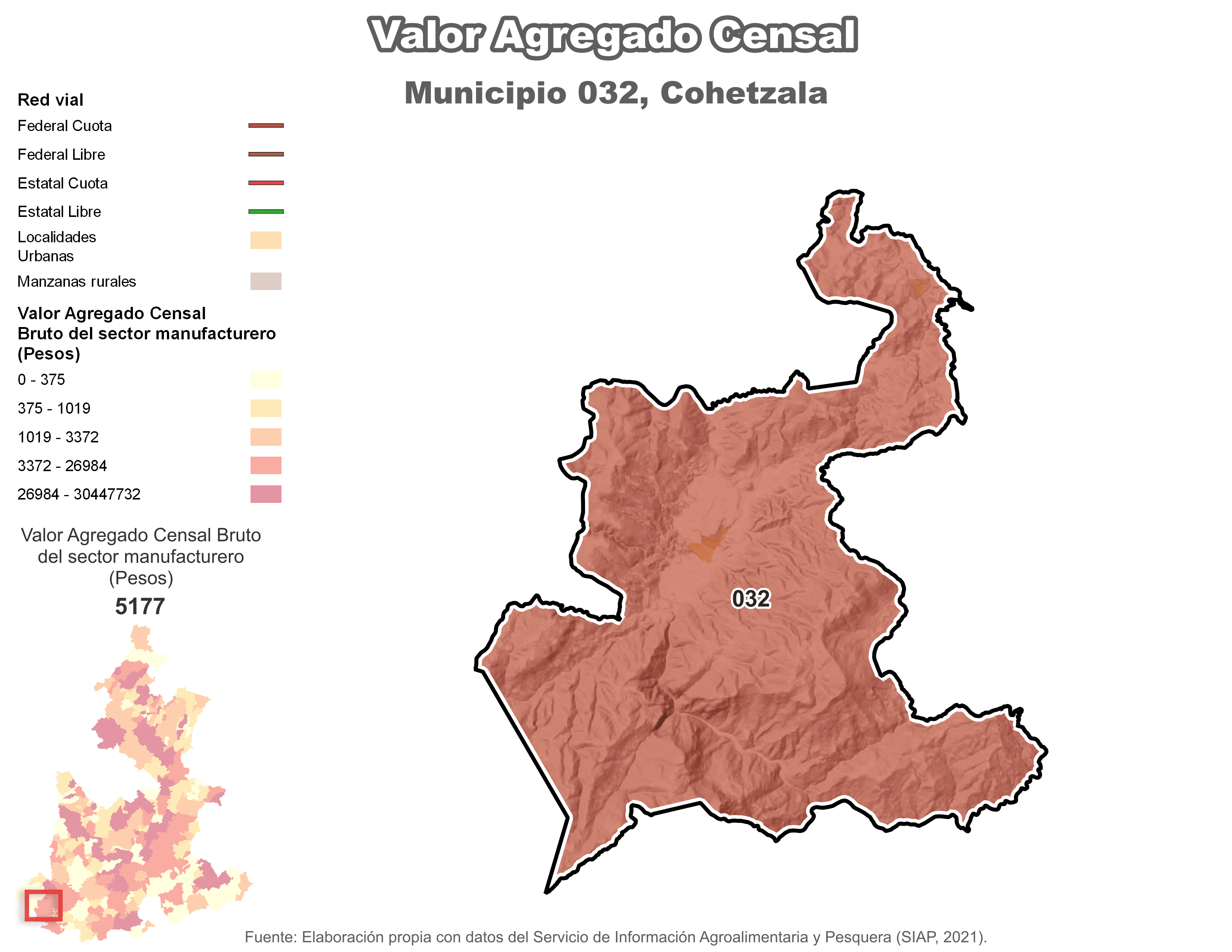 Biblioteca de Mapas - Valor agregado censal en municipio de Cohetzala