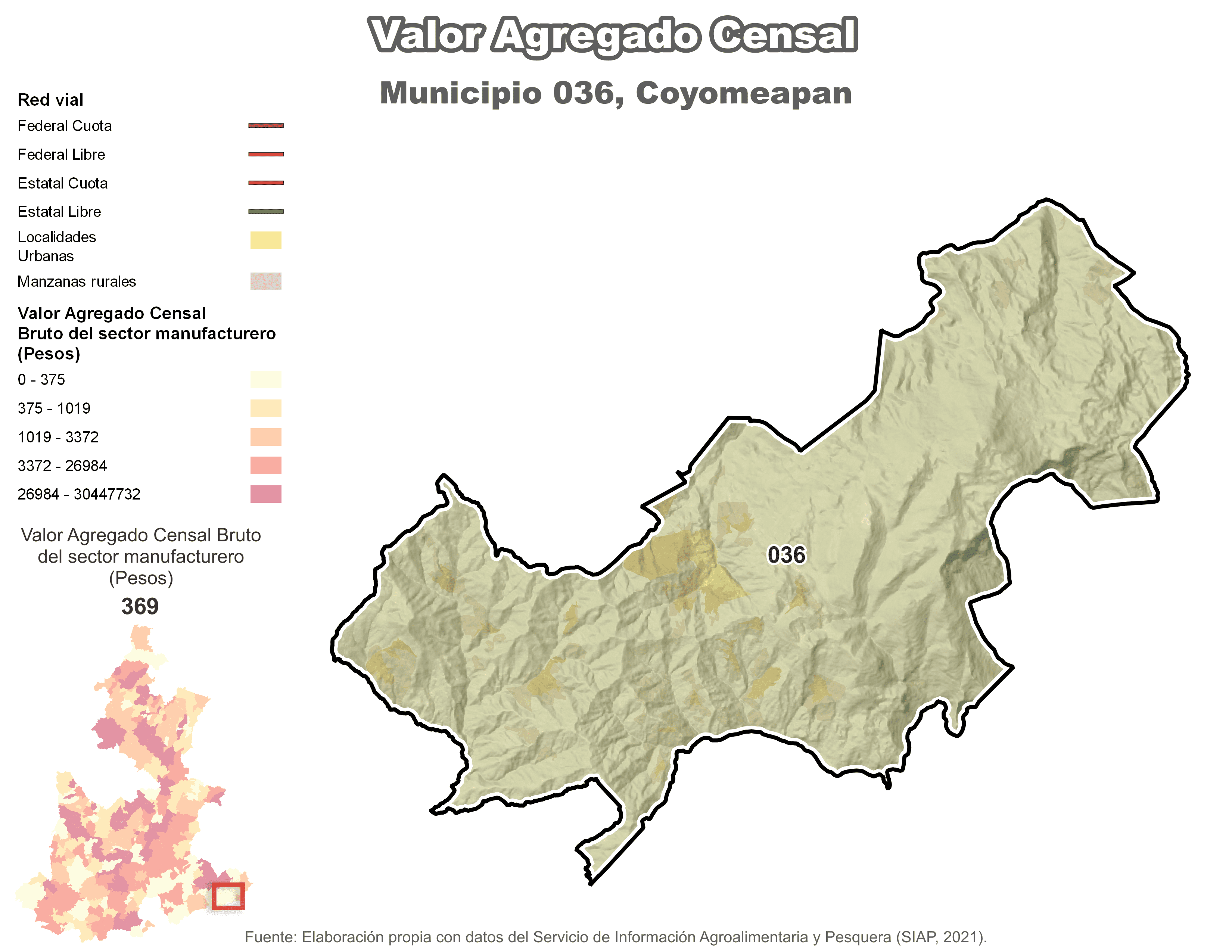 Biblioteca de Mapas - Valor agregado censal en municipio de Coyomeapan