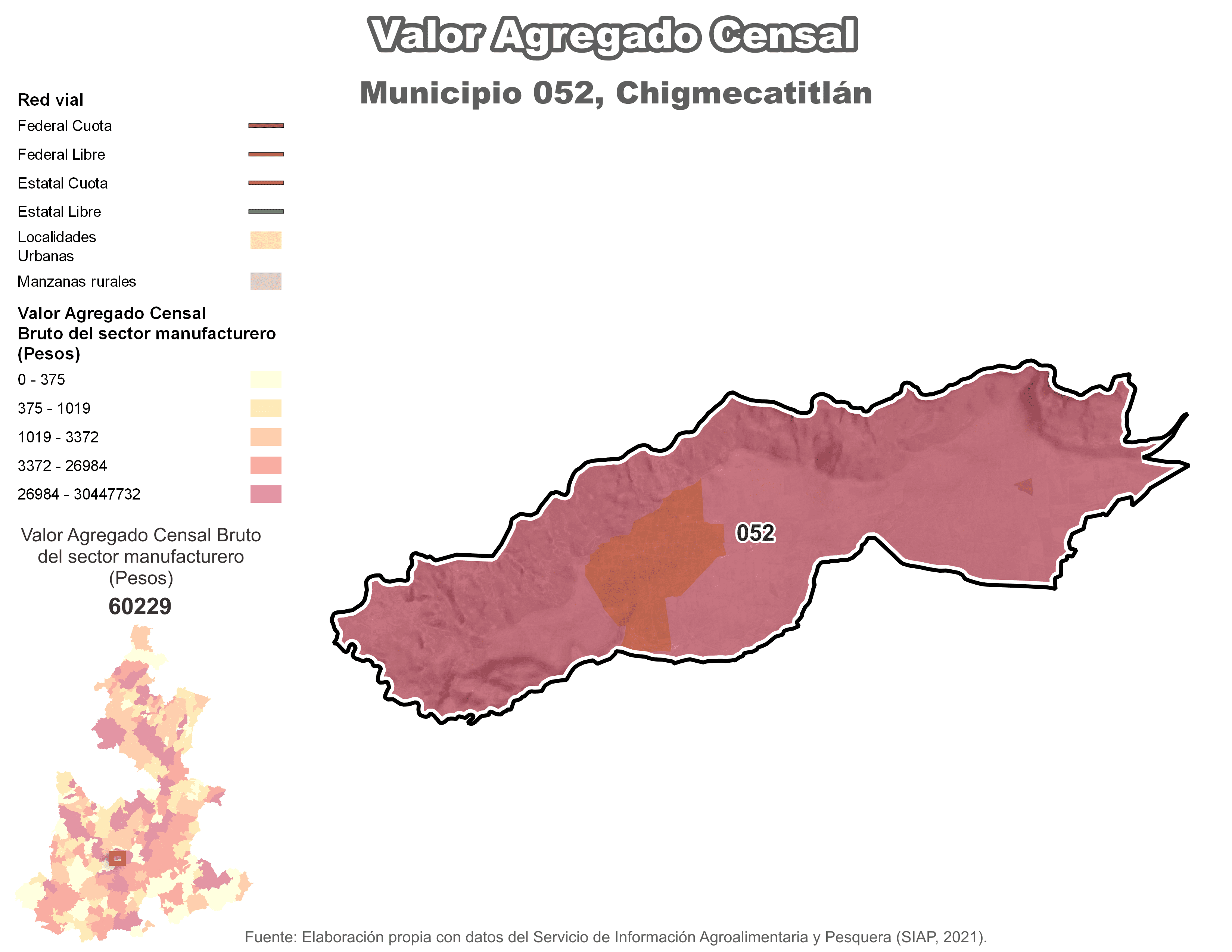 Biblioteca de Mapas - Valor agregado censal en municipio de Chigmecatitlán