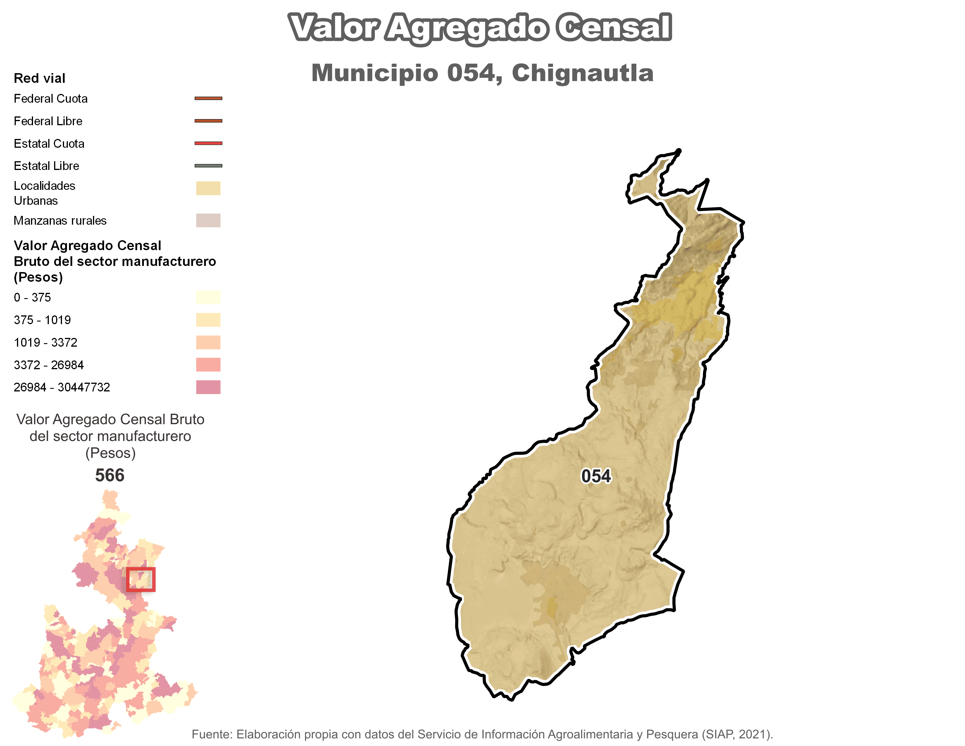 Biblioteca de Mapas - Valor agregado censal en municipio de Chignautla