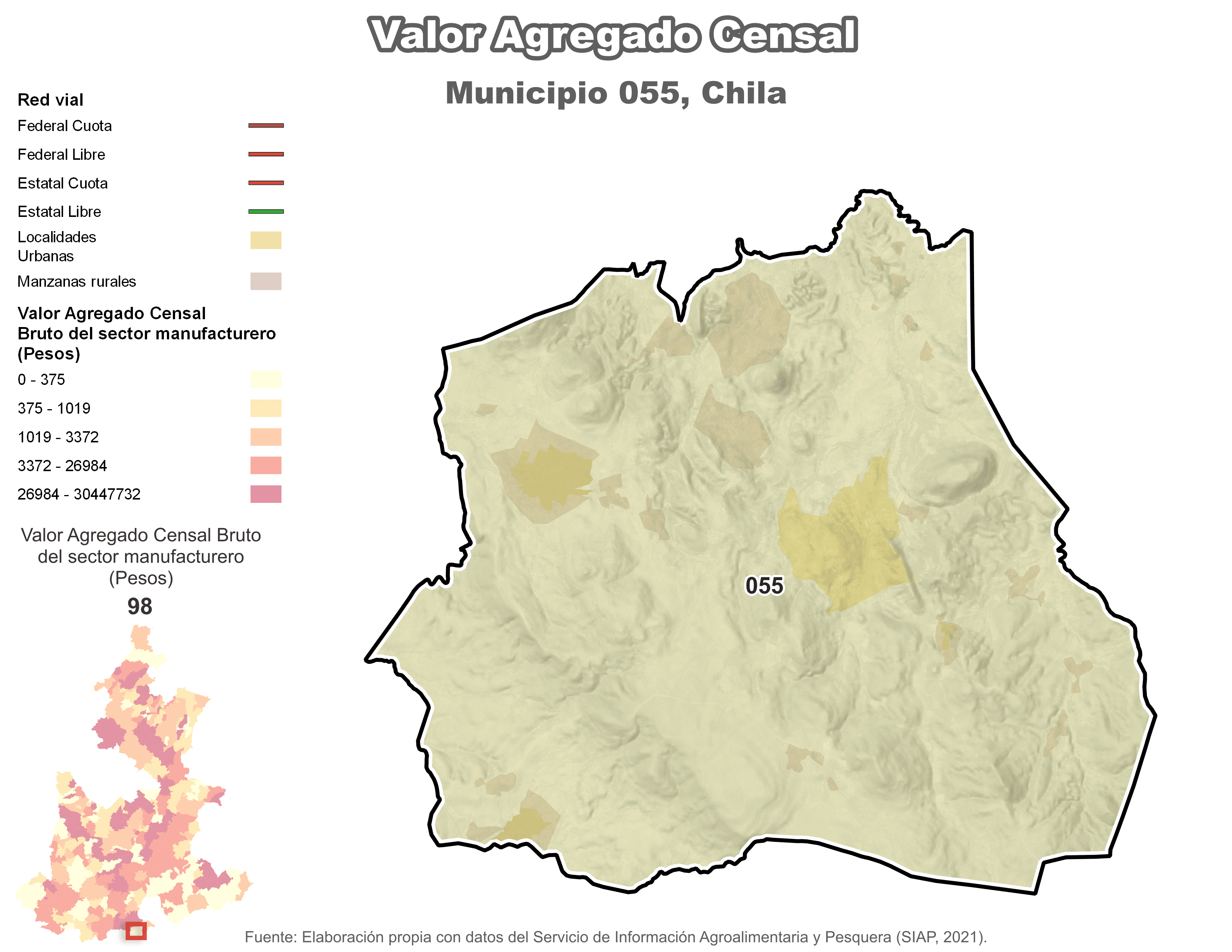 Biblioteca de Mapas - Valor agregado censal en municipio de Chila