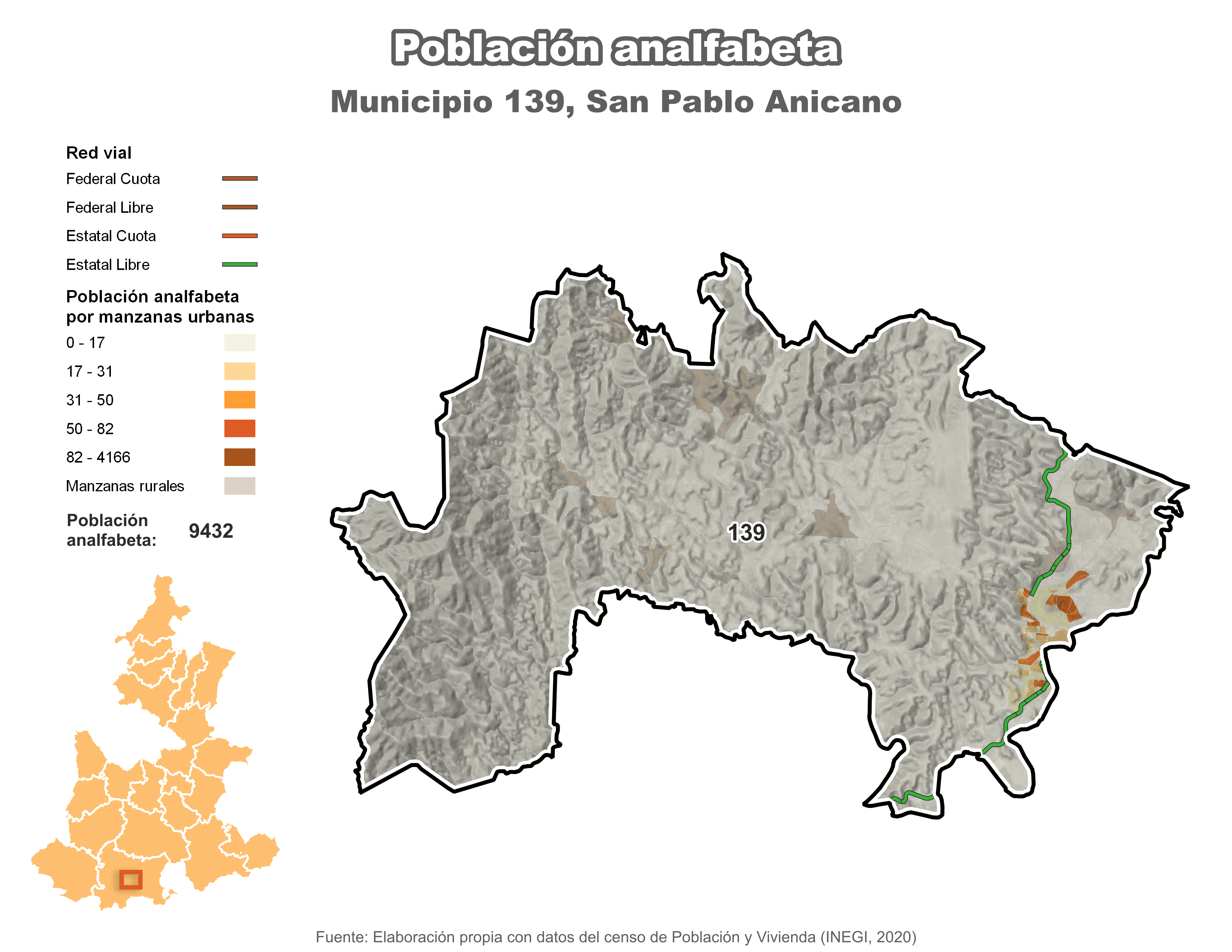 Biblioteca de Mapas - Población analfabeta municipio de San Pablo Anicano