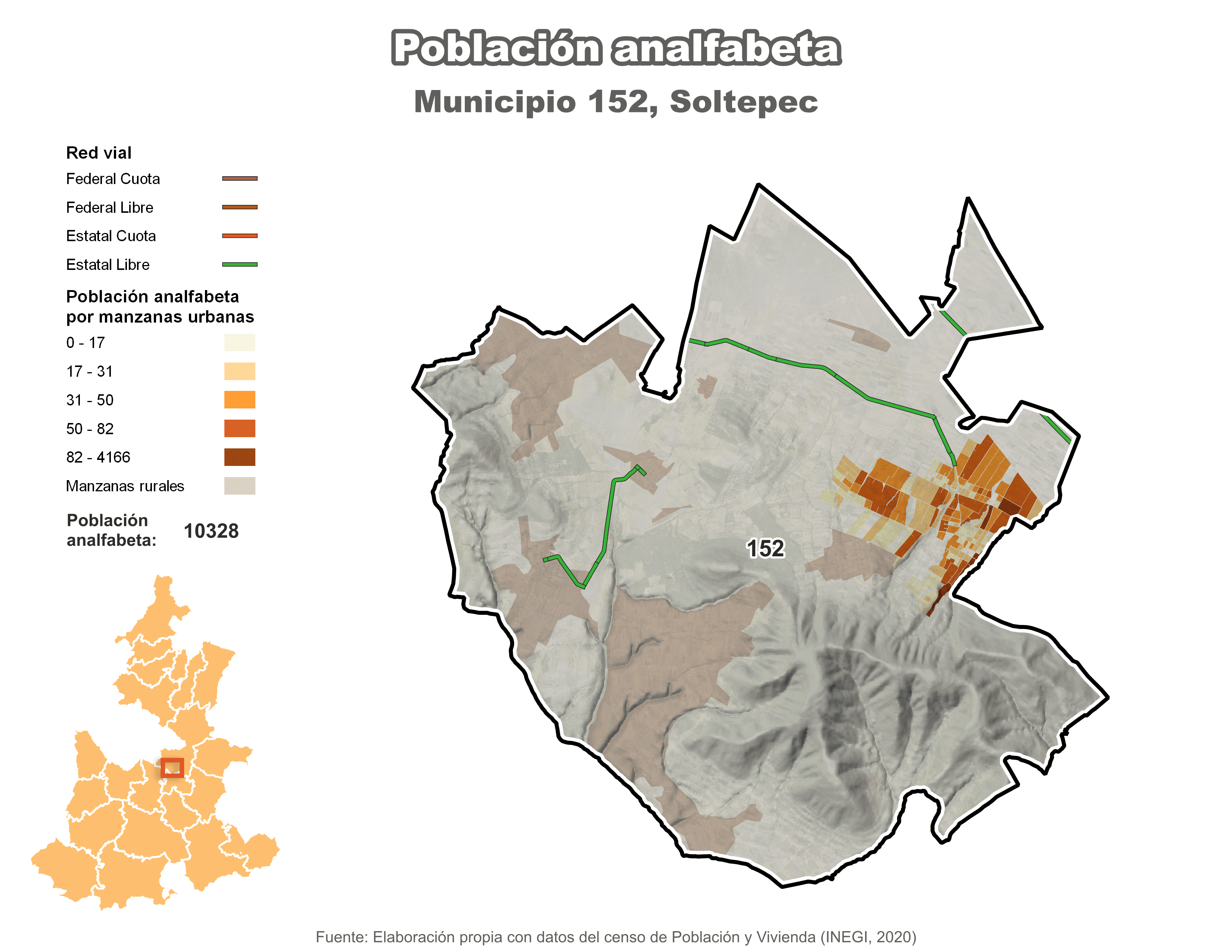 Biblioteca de Mapas - Población analfabeta municipio de Soltepec