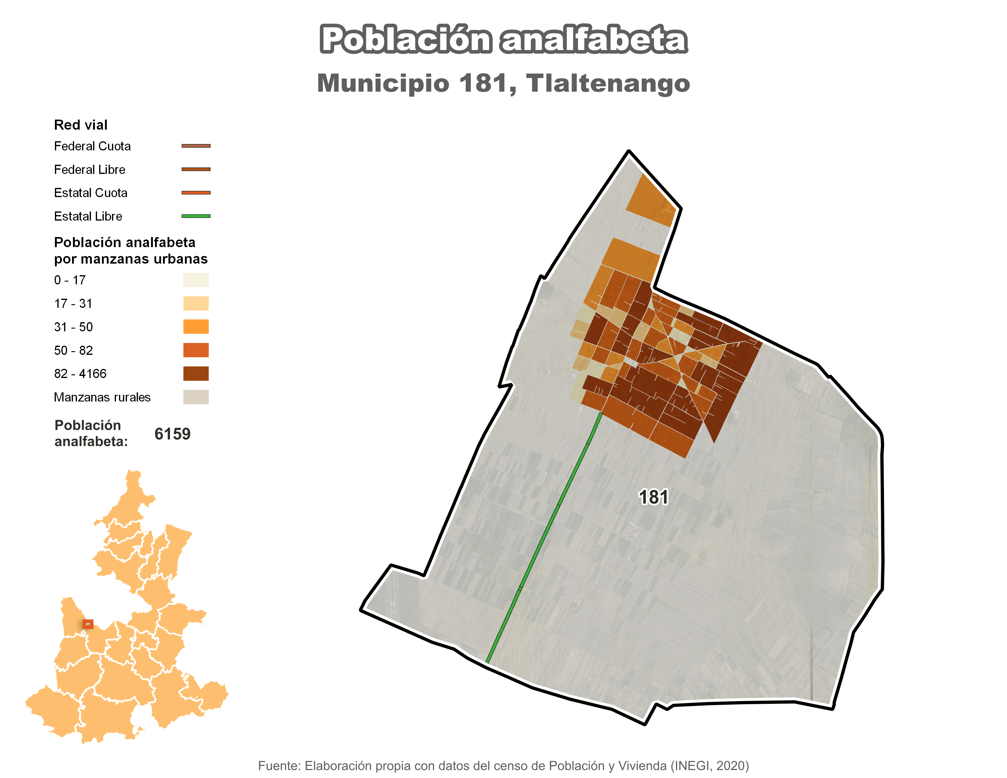 Biblioteca de Mapas - Población analfabeta municipio de Tlaltenango