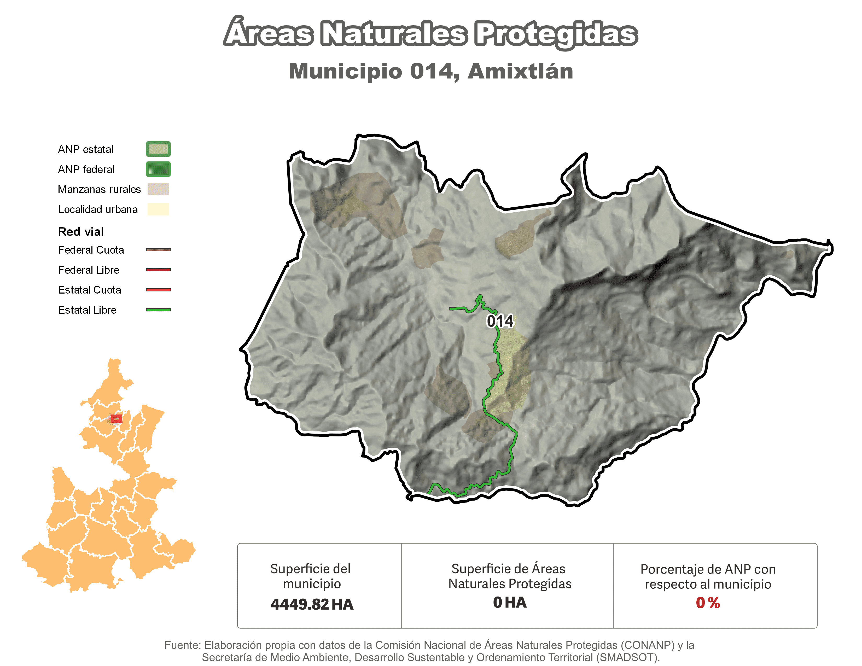 Biblioteca de Mapas - Áreas Naturales Protegidas (ANP) en municipio de Amixtlán