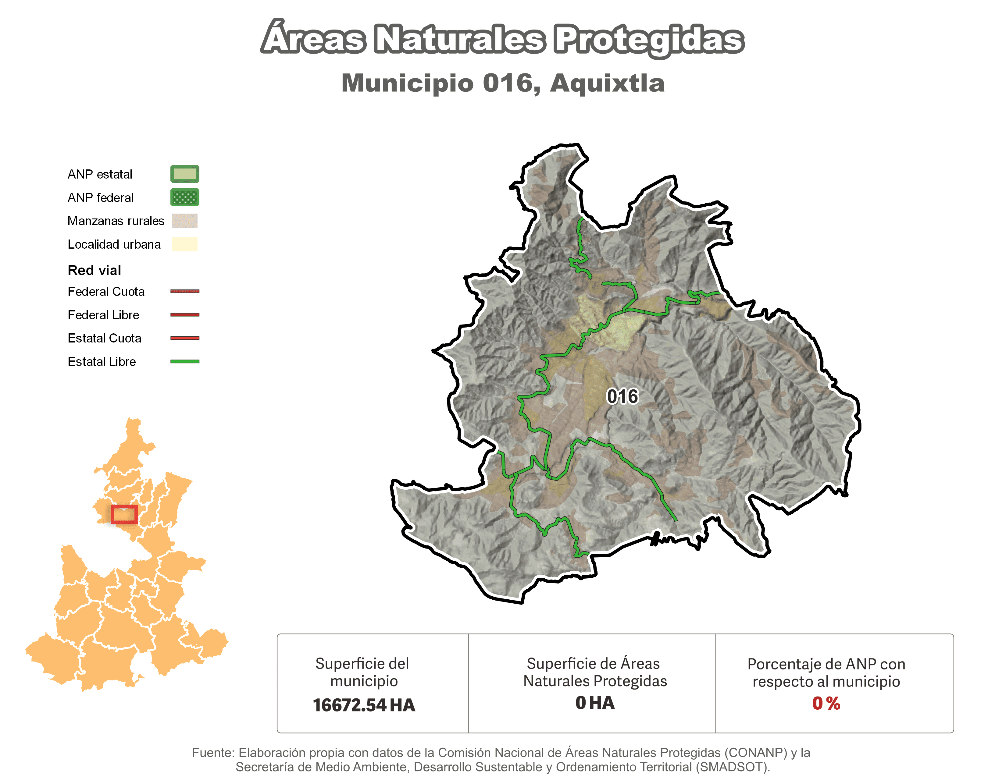 Biblioteca de Mapas - Áreas Naturales Protegidas (ANP) en municipio de Aquixtla