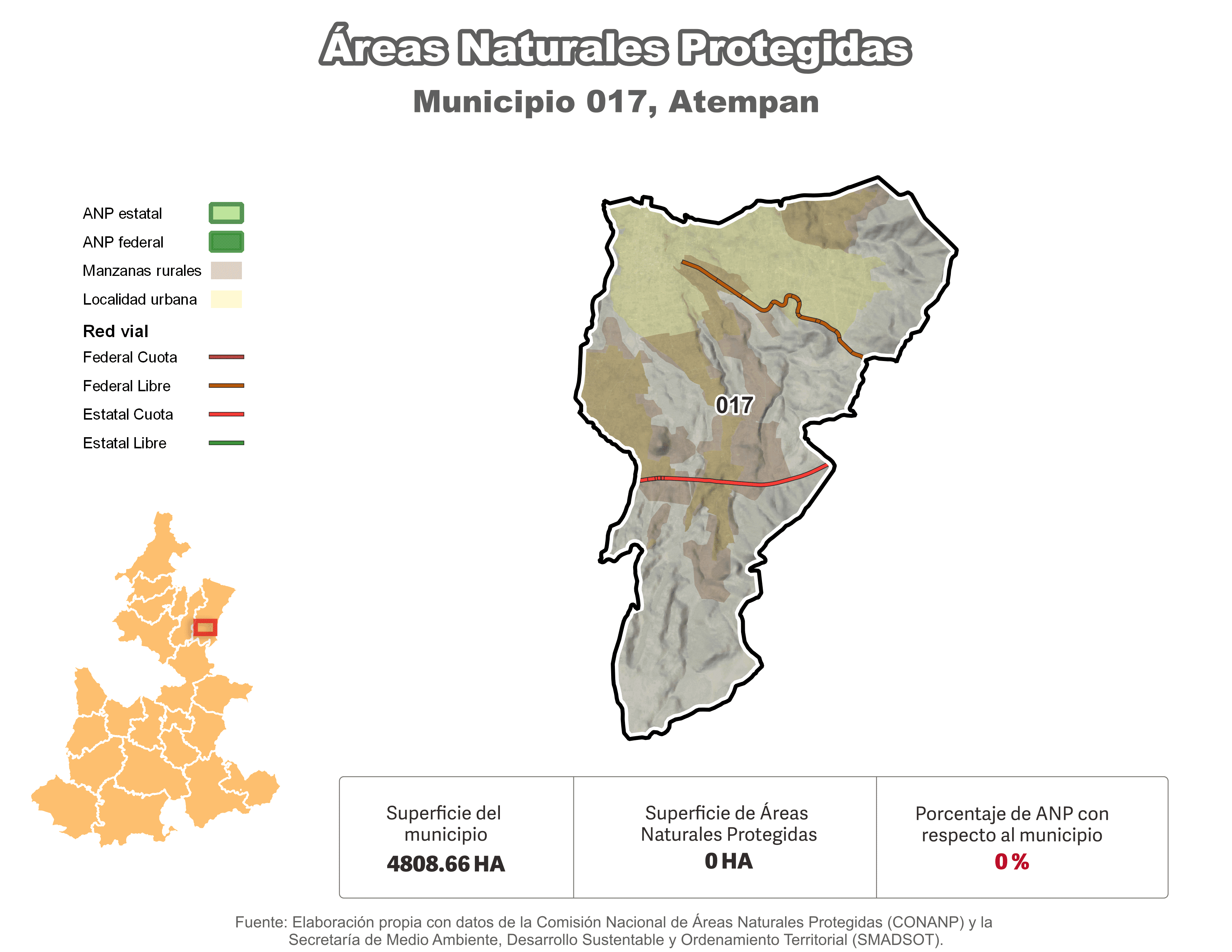 Biblioteca de Mapas - Áreas Naturales Protegidas (ANP) en municipio de Atempan