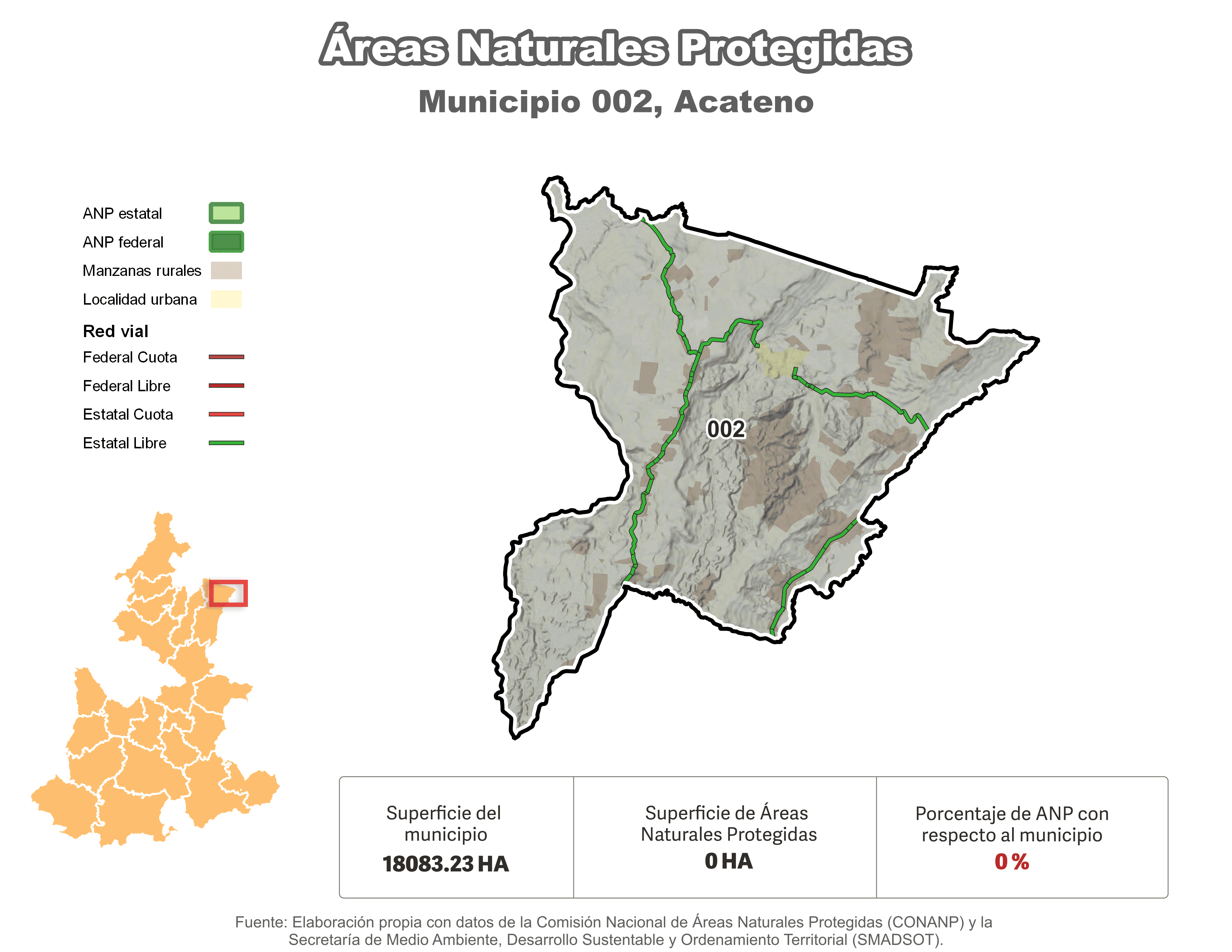 Biblioteca de Mapas - Áreas Naturales Protegidas (ANP) en municipio de Acateno