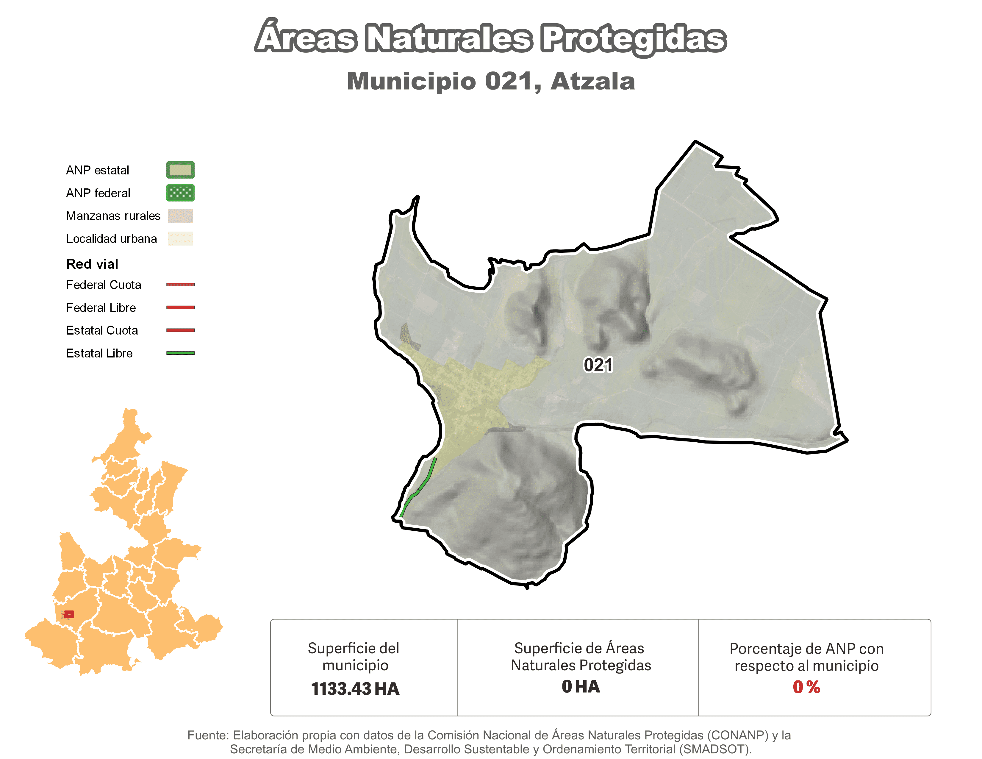 Biblioteca de Mapas - Áreas Naturales Protegidas (ANP) en municipio de Atzala