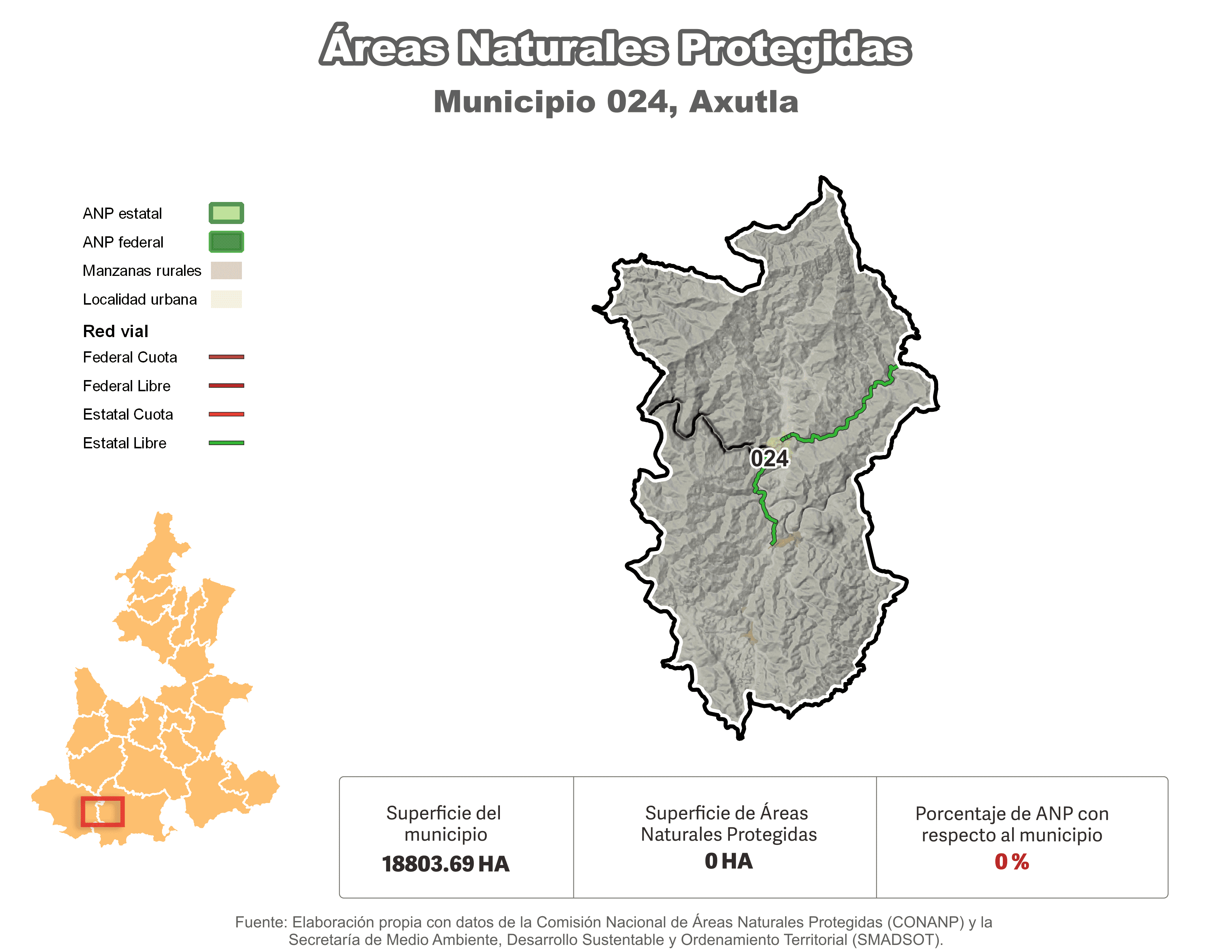 Biblioteca de Mapas - Áreas Naturales Protegidas (ANP) en municipio de Axutla